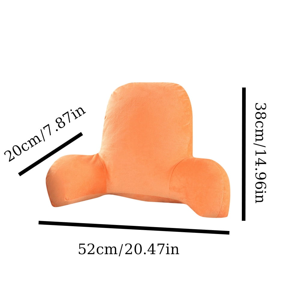 Backrest Pillow with Arms, Back Rest for Bed Sitting, Plush Big Backrest Lumbar Support Chair Cushion, Foam ...