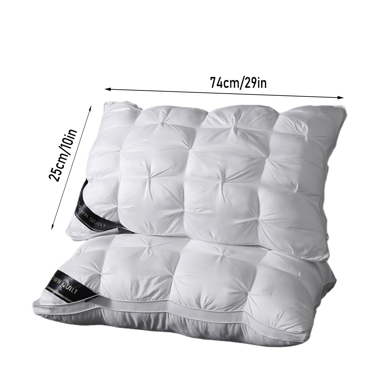 2-Pack 3-Line Grid Bed Pillow (20.1" x 13.97") - Soft, Breathable and Hypoallergenic