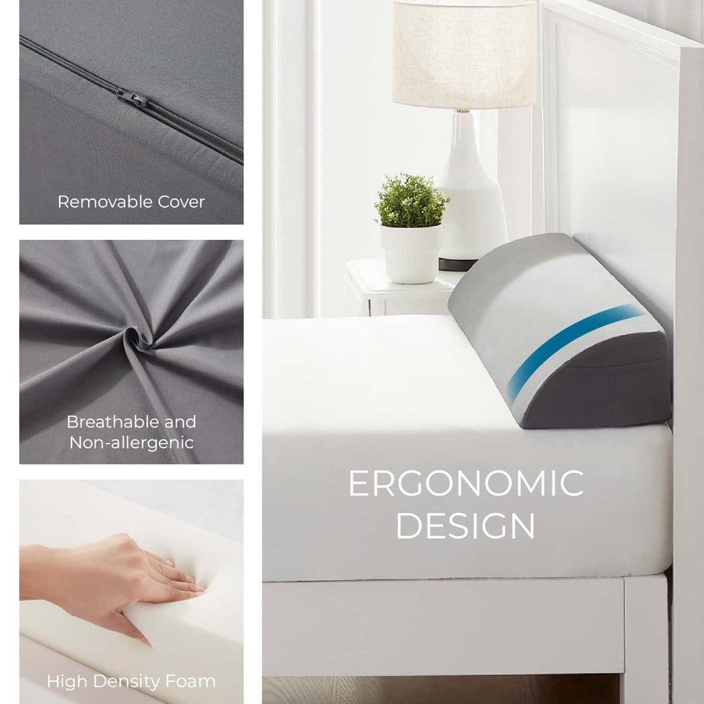 Bed Wedge Pillow for Headboard, Mattress Gap Filler Headboard Pillow, Queen Size