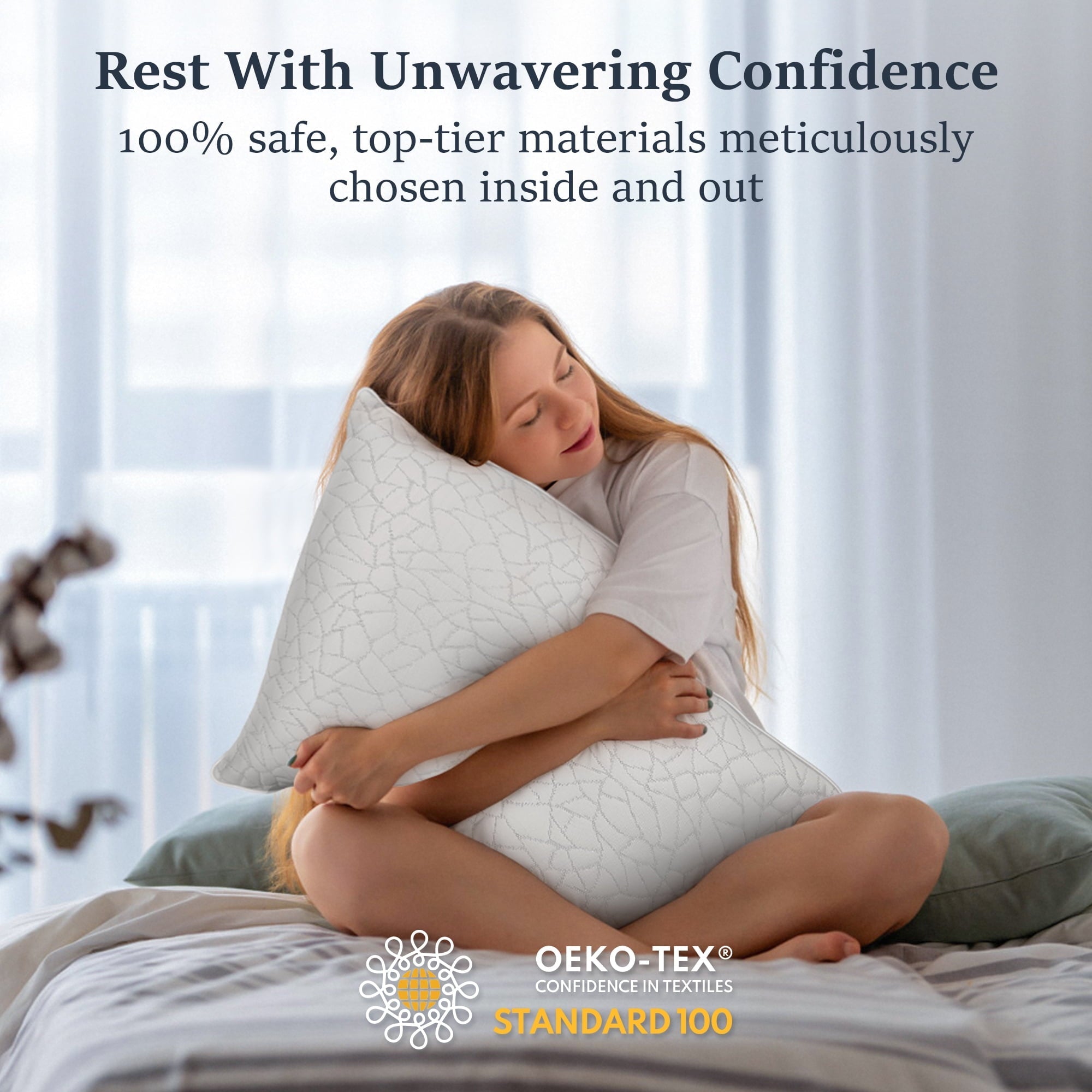 Queen Size Bed Pillows 1-Pack,2.2lb High Quality Down Alternative Filled,3D Breathable Cover,Hotel Collection Pillows...