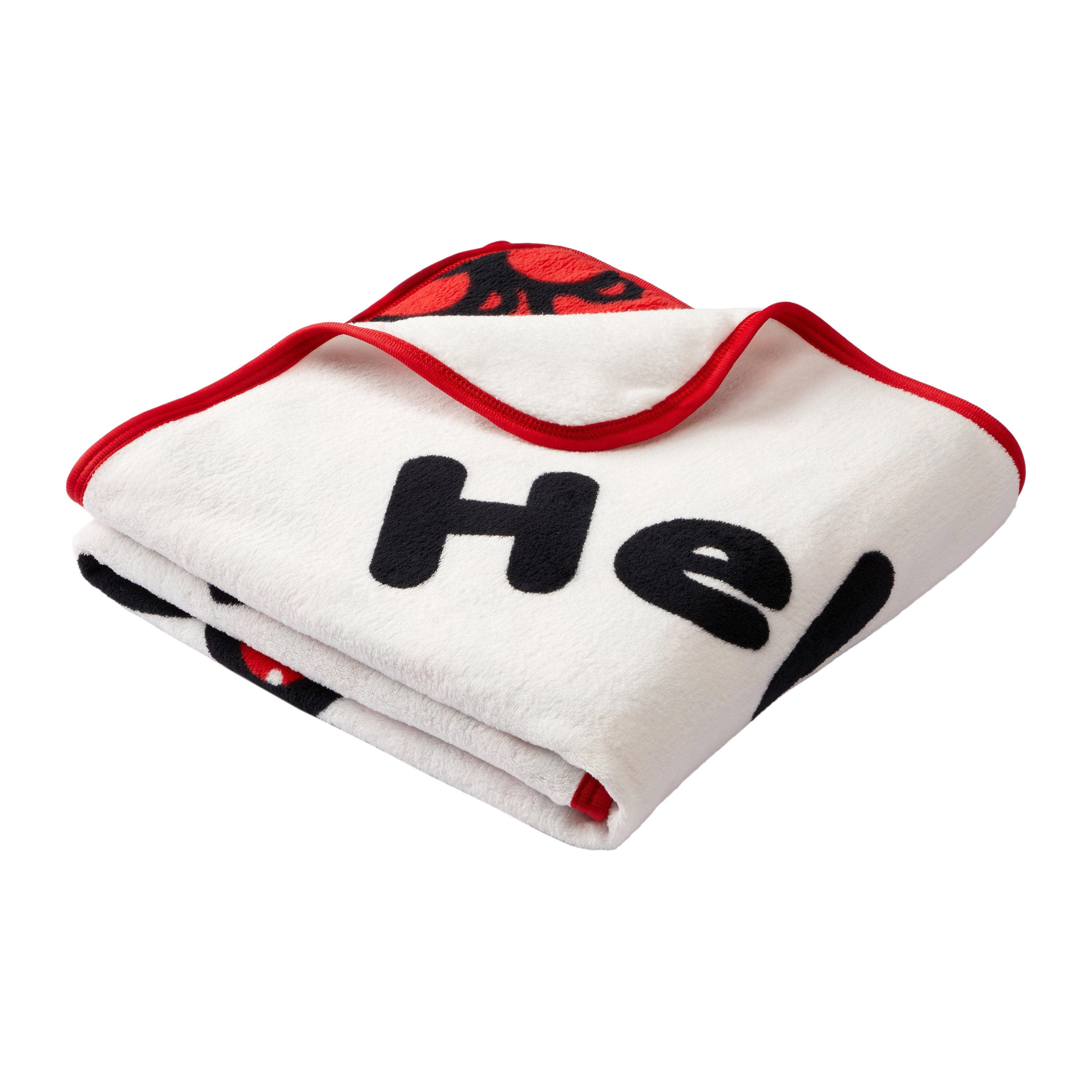 Kids Red White Print Fleece Throw Blanket, 46 x 60
