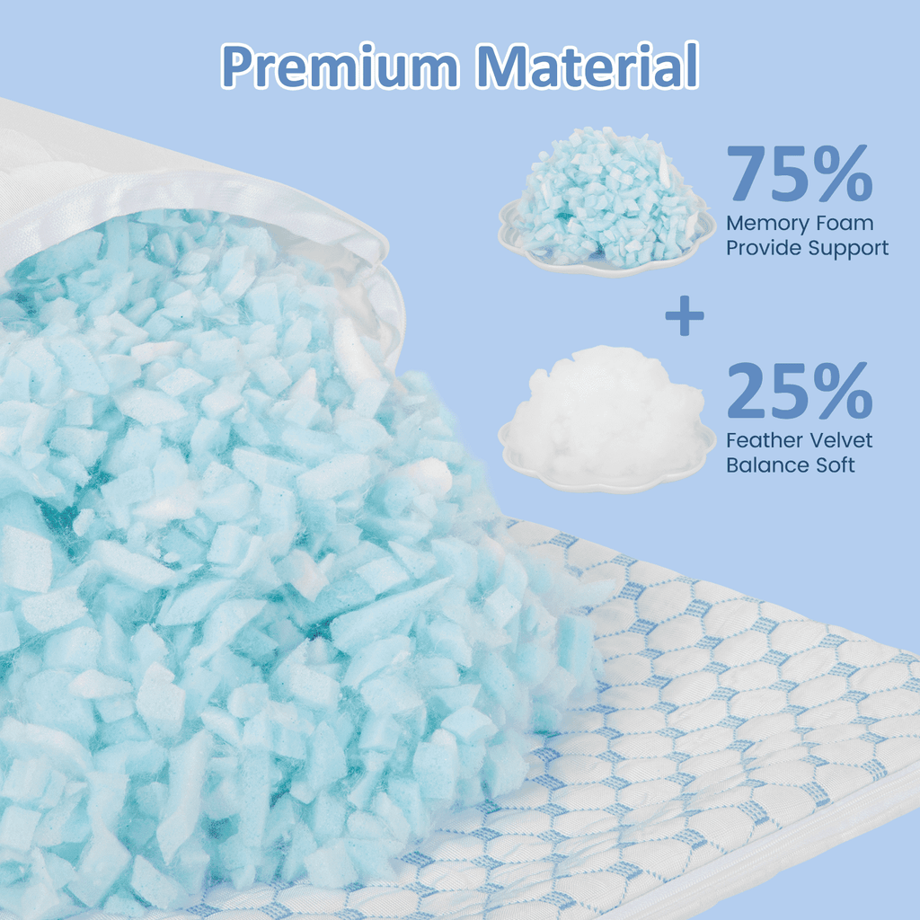 2 Pack Cooling Pillow for Sleeping, Memory Foam Pillows Cool Bed Pillows Hotel Reversible Pillow with Washable Remova...