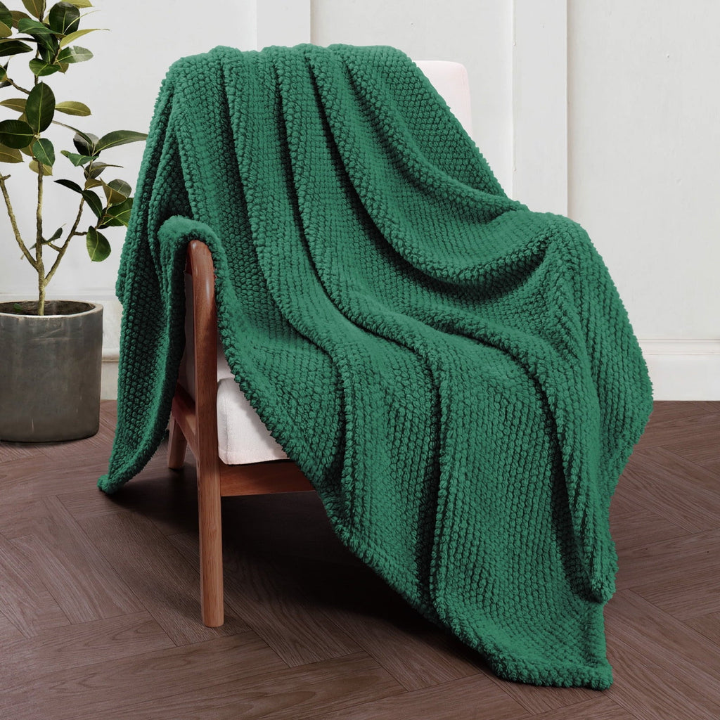 Fuzzy Fleece 50"x70" Throw Blanket for Couch, Fluffy Warm Soft Jacquard Blankets for Fall Winter, Lightweight and Coz...