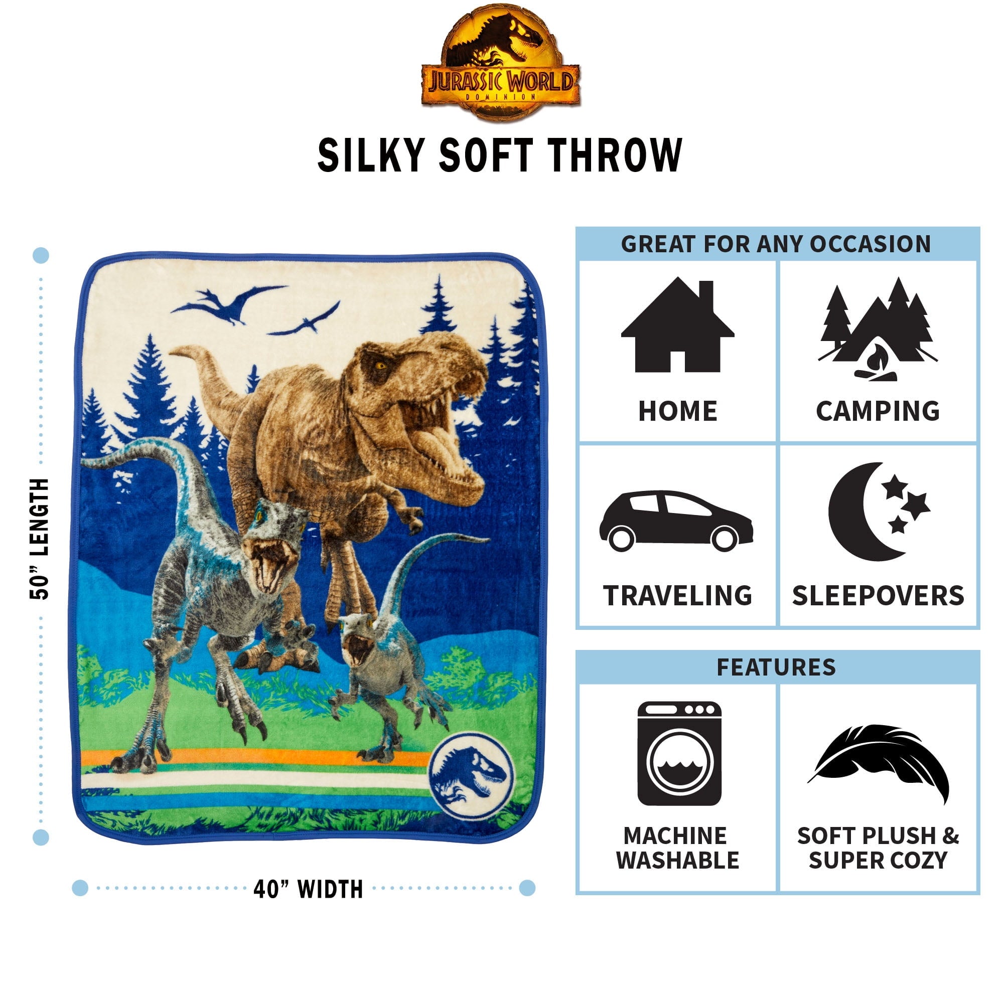 Kids Silky Soft Plush Throw Blanket, 40" x 50"