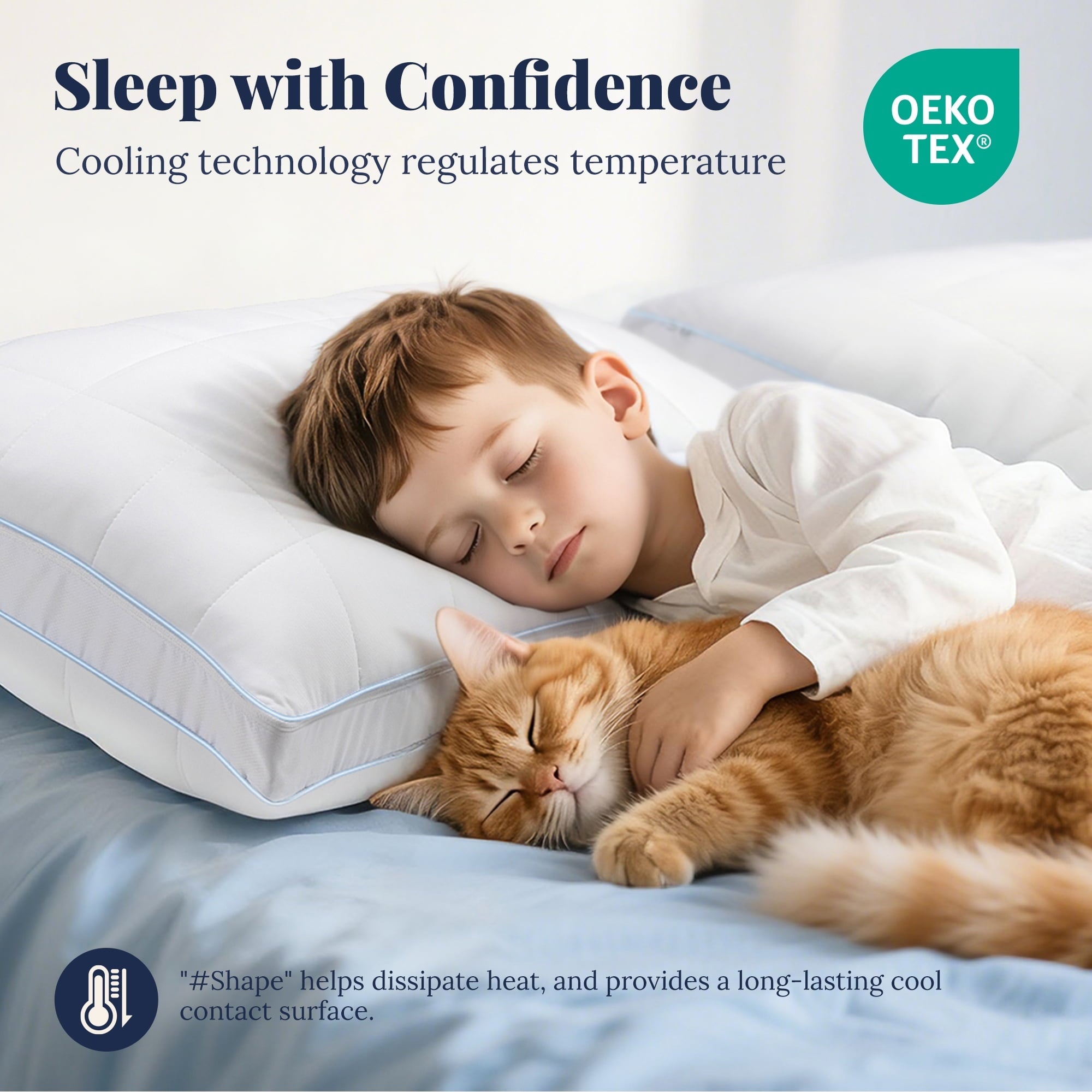 Cooling Adjustable Pillow, Luxury Queen Size Bed Pillows Hotel Collection - Soft Firm Pillows for bed