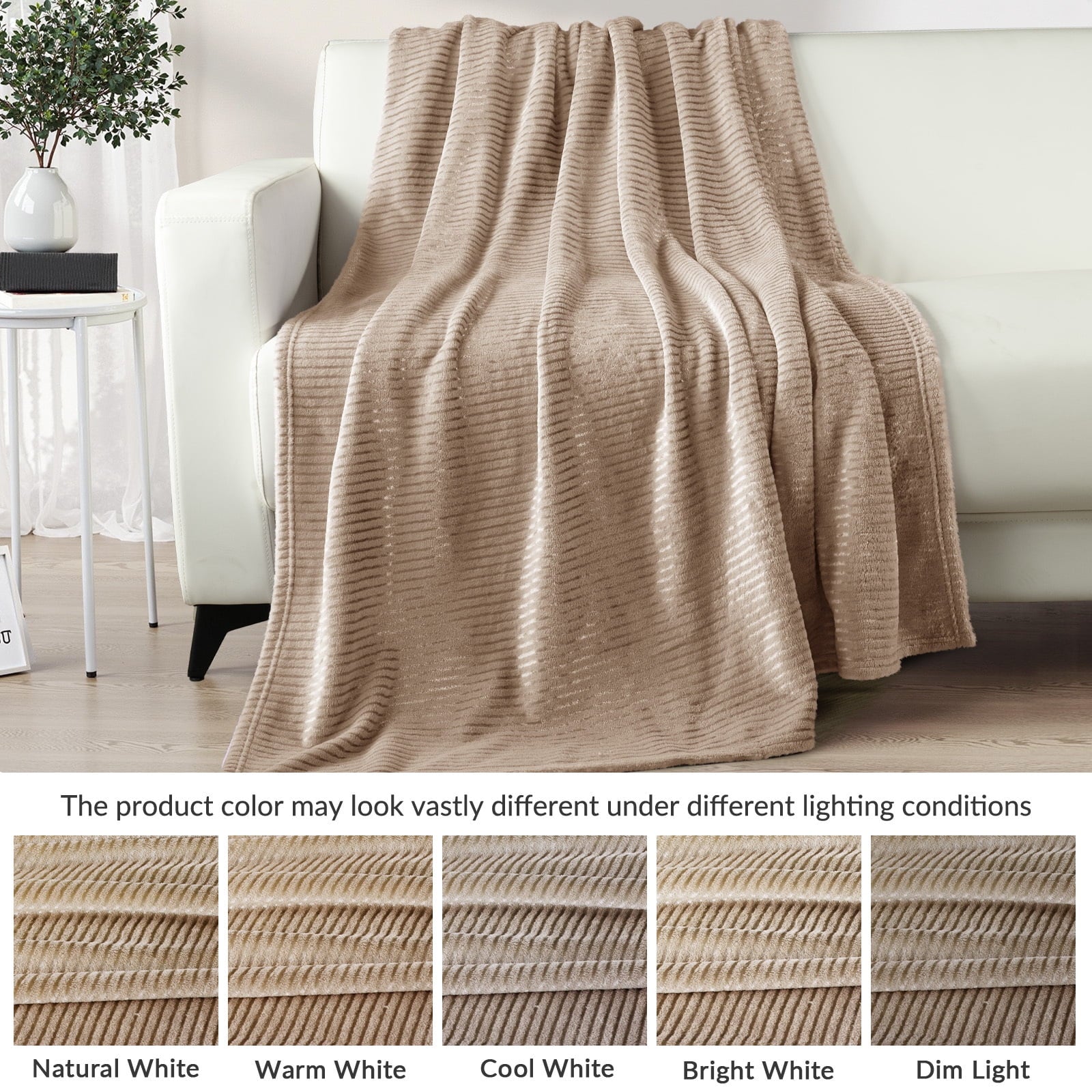 Soft Throw Blanket, 50"x60", Camel