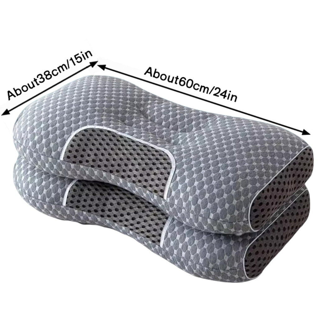 2-Piece Set - 24"x15" Gray Bed for Back, Side, Stomach Sleepers