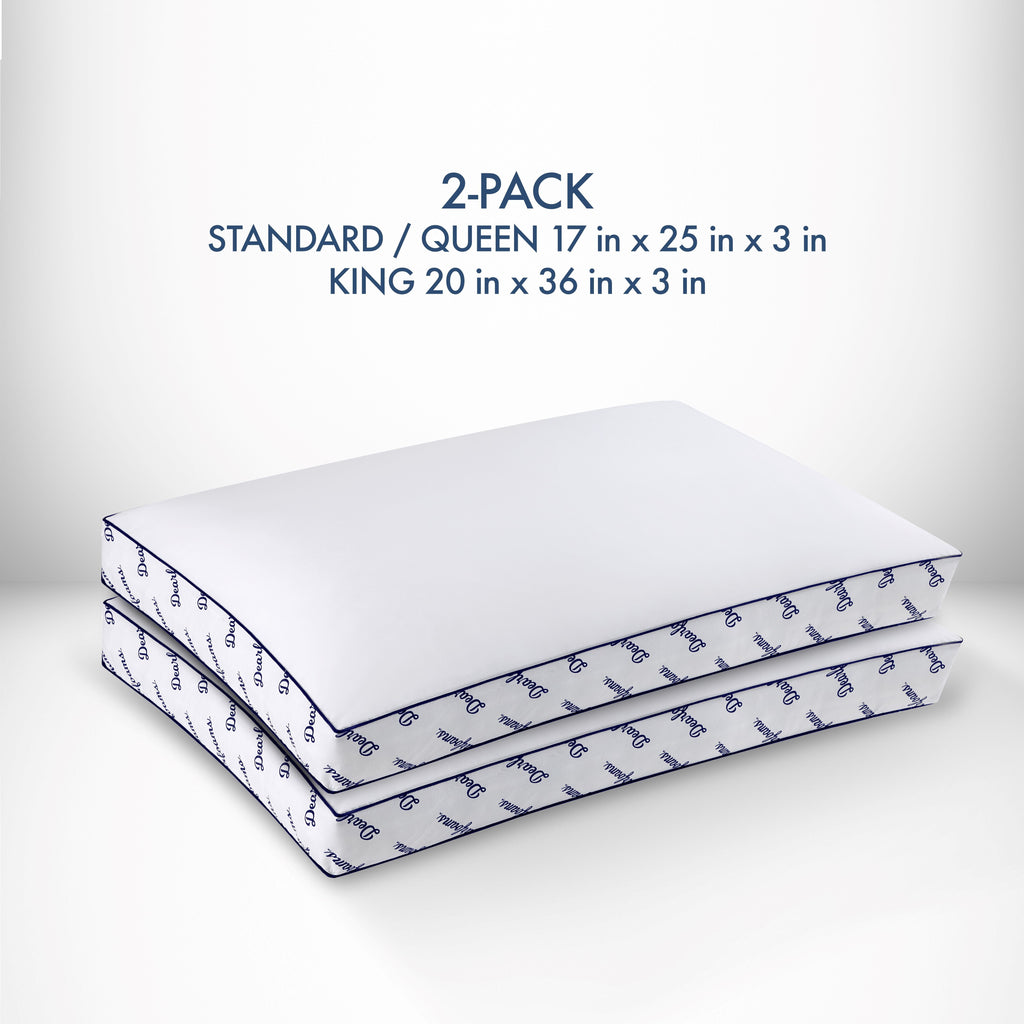 Cozy Gusseted Bed Pillow Standard, White