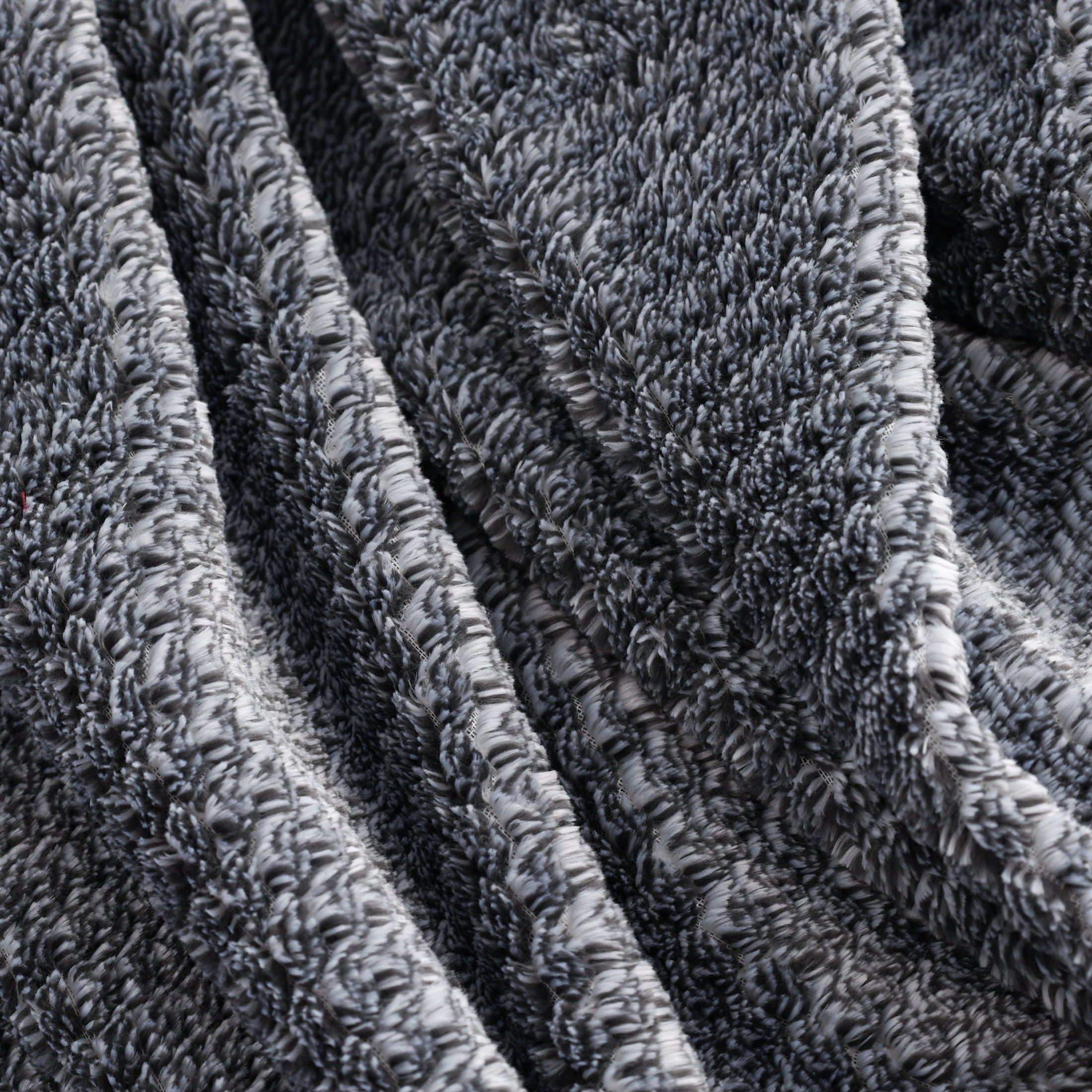 Plush Textured Heathered Soft Oversized Throw Blanket, Gray