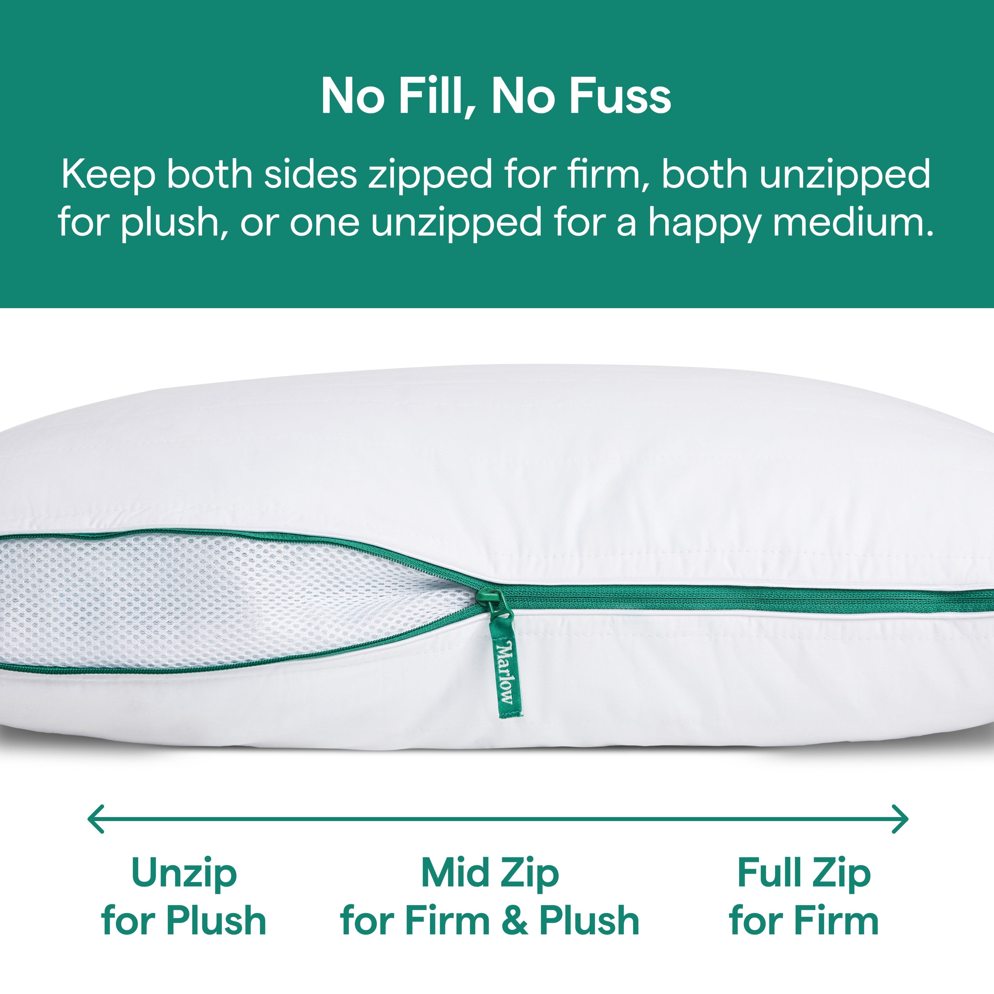 Marlow Adjustable Memory Foam Bed Pillow - Neck and Back Support For Side, Back and Stomach Sleepers - Standard/Queen...