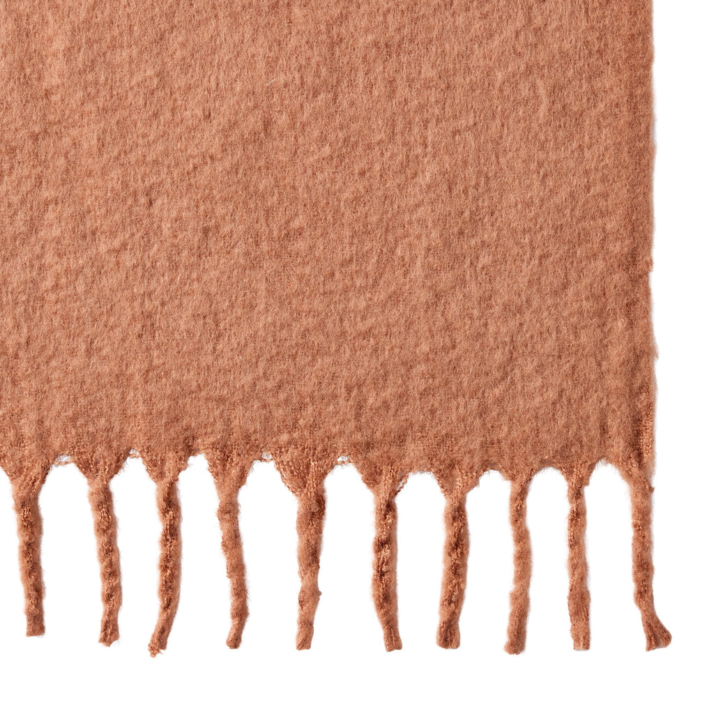 Faux Mohair Cozy Couch Throw Blanket Terracotta Clay, 50x72"