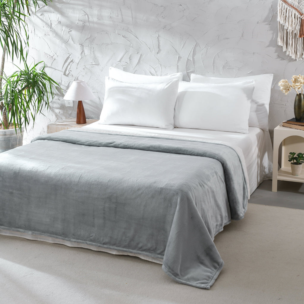Super Soft Plush Blanket, Gray, Twin, Adult/Teen
