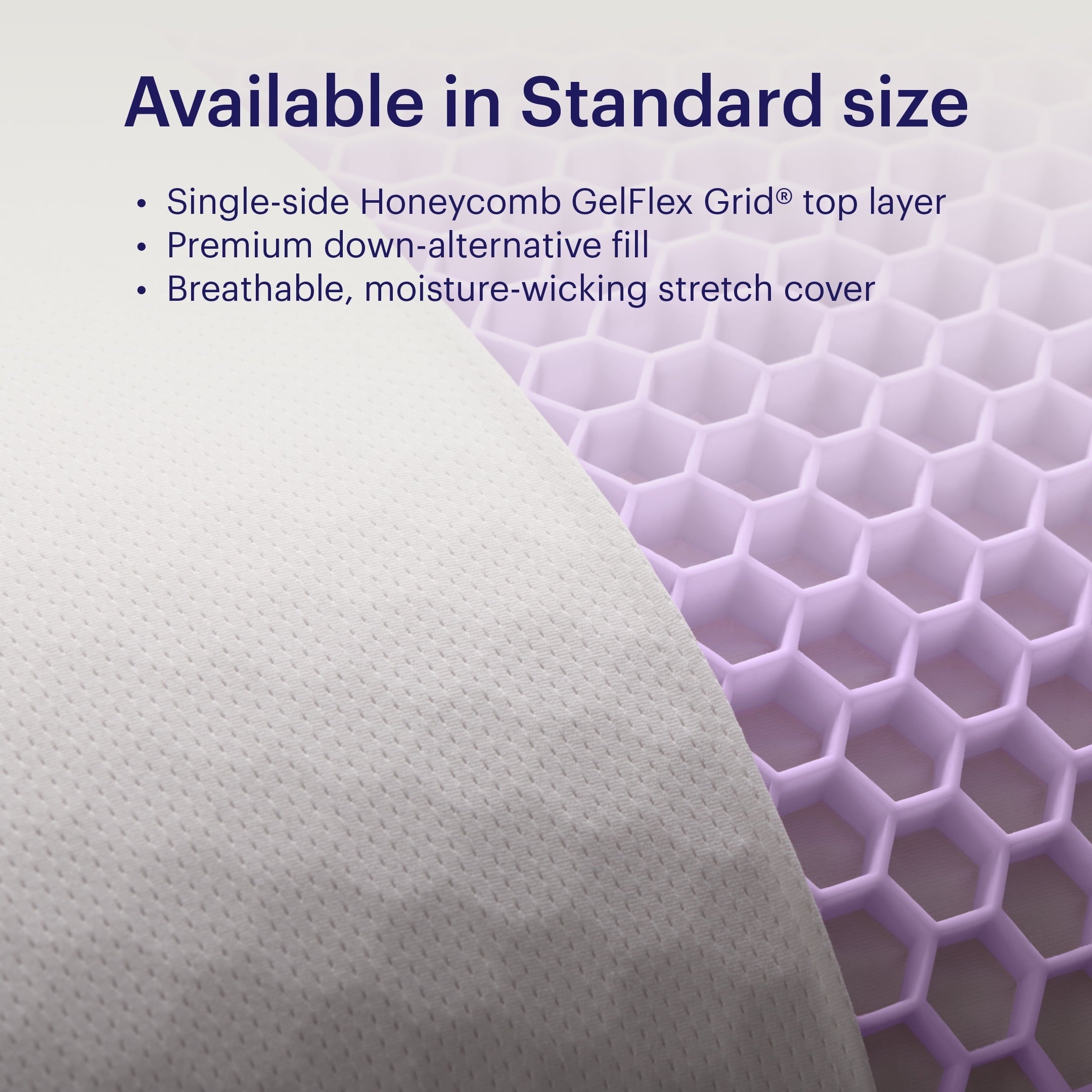 GridCloud Pillow, Honeycomb Gelflex Top Layer, Hypoallergenic, Down - Alternative