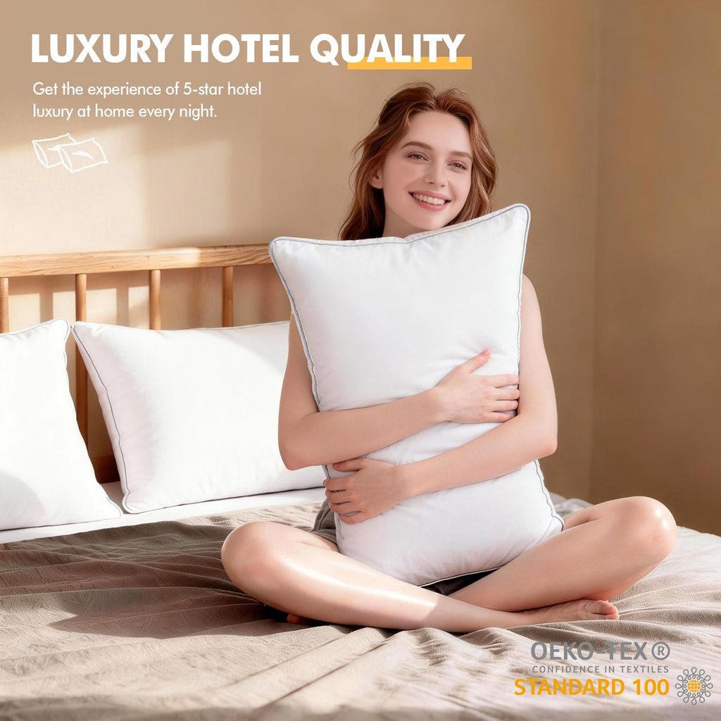 Pillows Queen Size Set of 2, Bed Pillows for Side and Back Sleepers, Soft Down Alternative Pillows, Hotel Quality and...