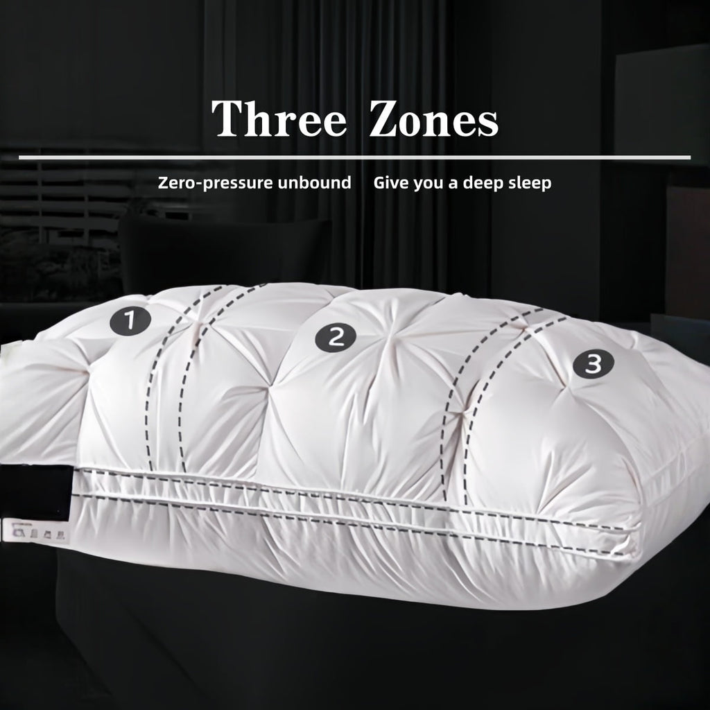 2-Pack 3-Line Grid Bed Pillow (20.1" x 13.97") - Soft, Breathable and Hypoallergenic