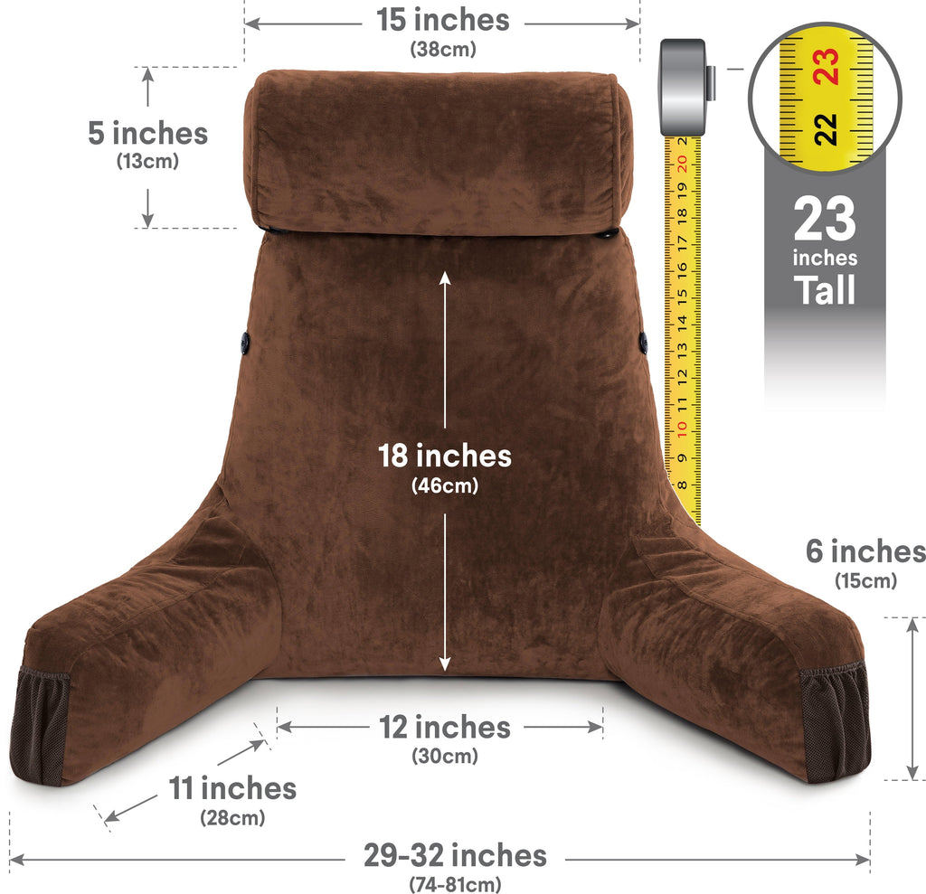 Medium Chocolate Brown, Backrest - Detach Neck Roll, Removable Cover