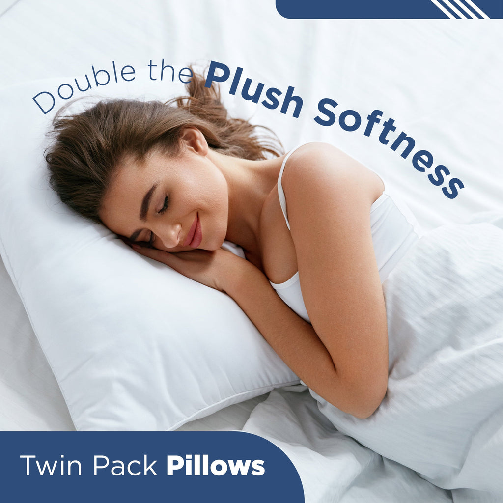 2-Pack Down Alternative White Bed Pillows, Standard