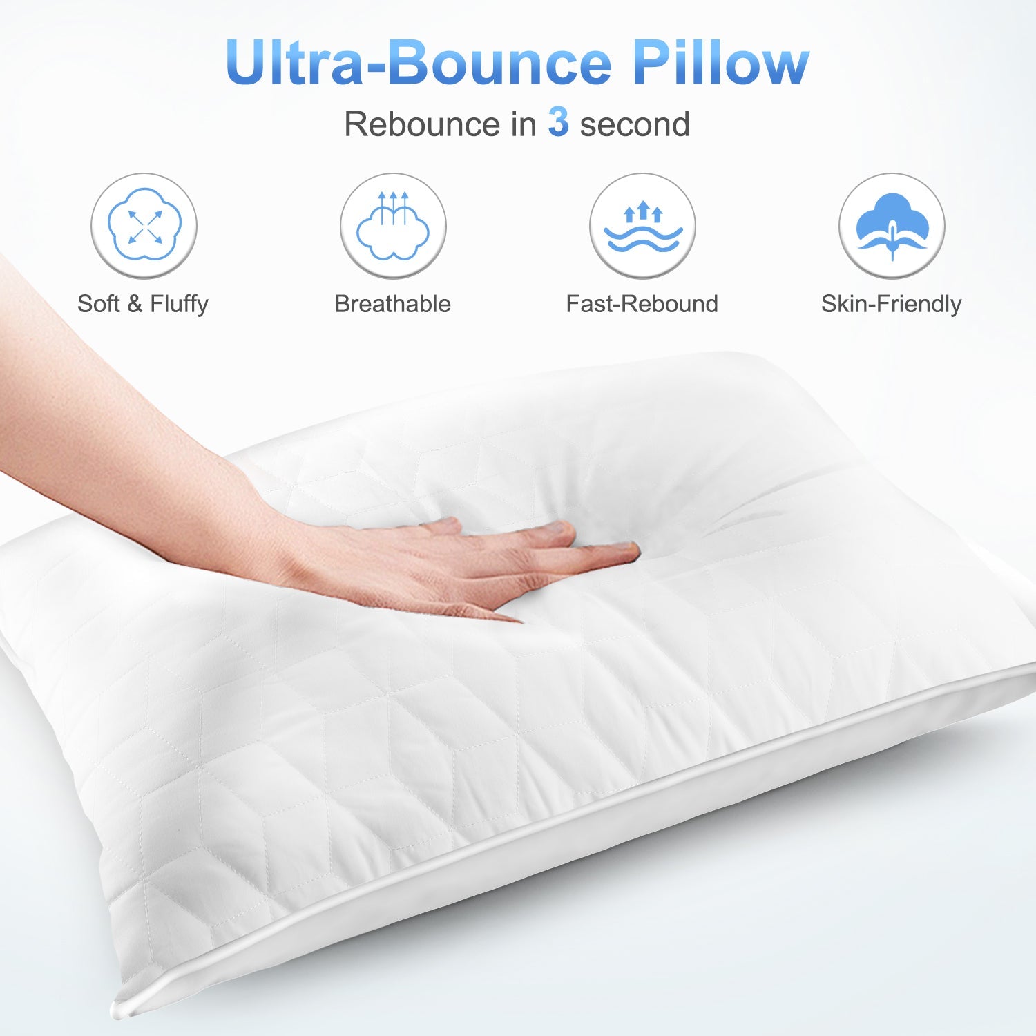 Bed Pillows for Sleeping 2 pack, King Size Cooling Pillows Hotel Quality with Premium Soft Down Alternative Fill for ...