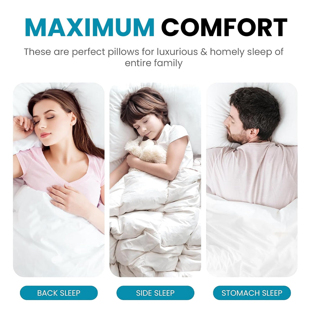2-Pack Standard Bed Pillows – Soft, Breathable & Hypoallergenic for Better Sleep