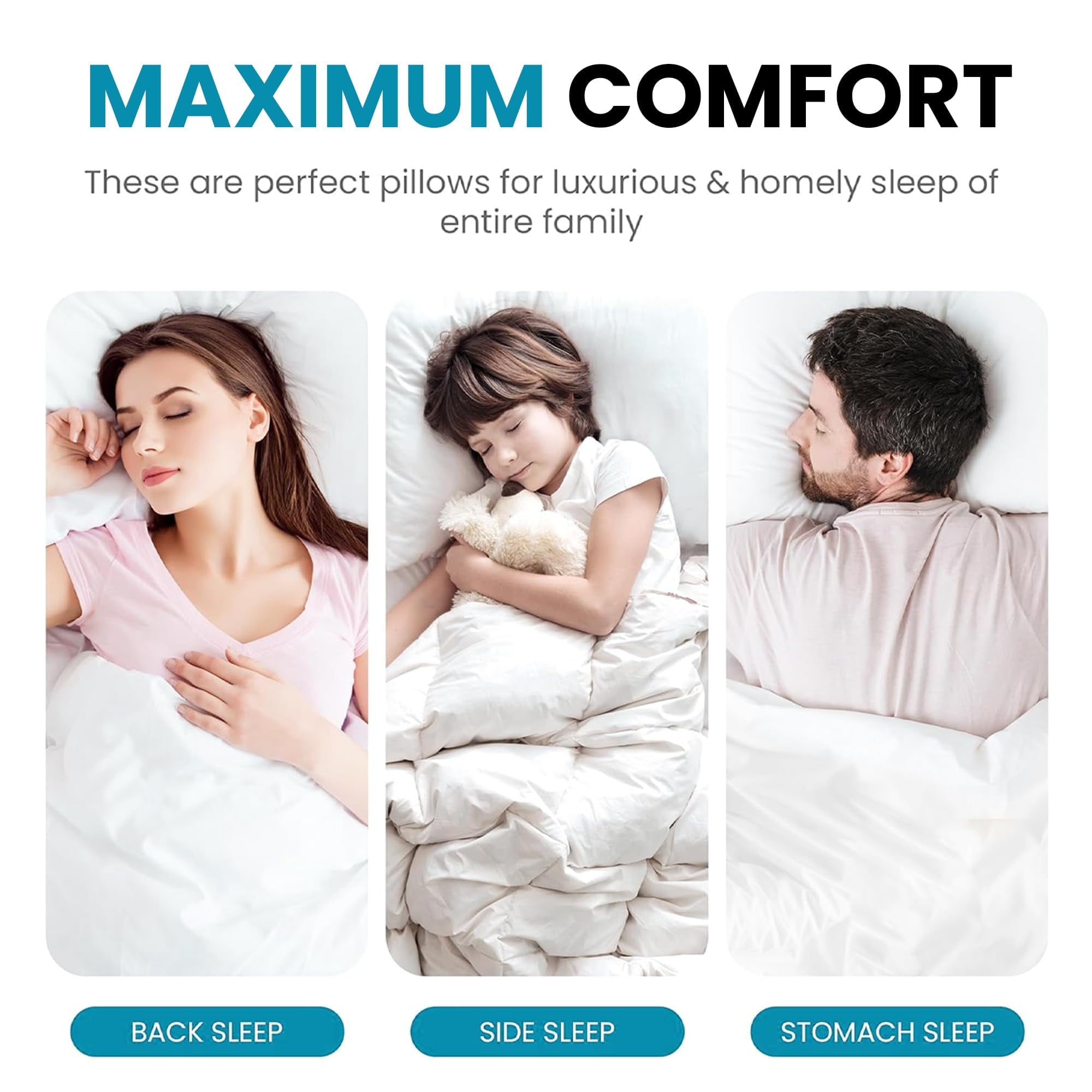 2-Pack Standard Bed Pillows – Soft, Breathable & Hypoallergenic for Better Sleep