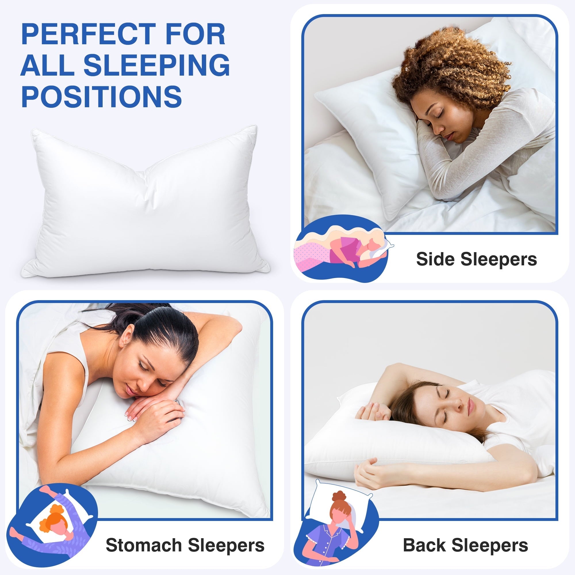 Pillows and Bed Pillows Queen Size for Sleeping,With 2 Set of Soft Cotton Cover- Pack of 2