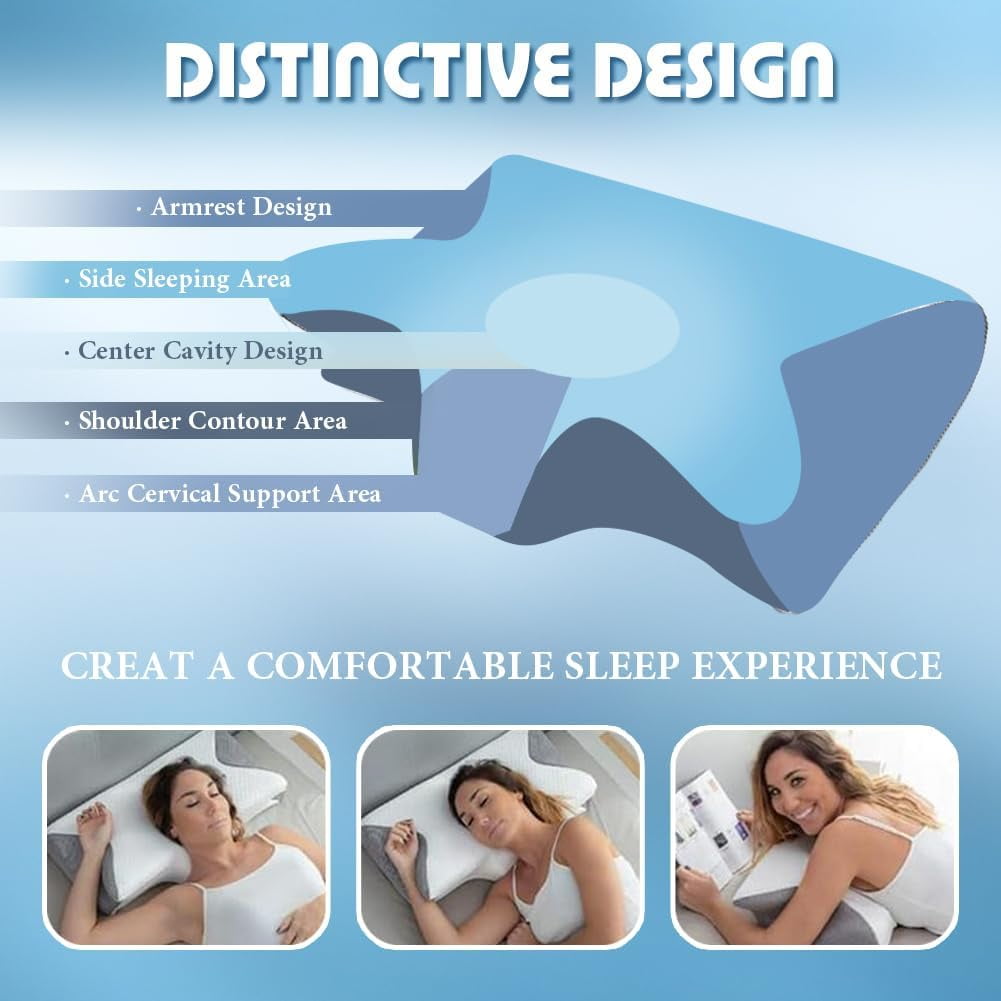 Airway Pro Sleep Apnea Pillow, Airway Pro Cervical Pillow - All-Night Neck Support, Ergonomic Pillows for All Sleepin...