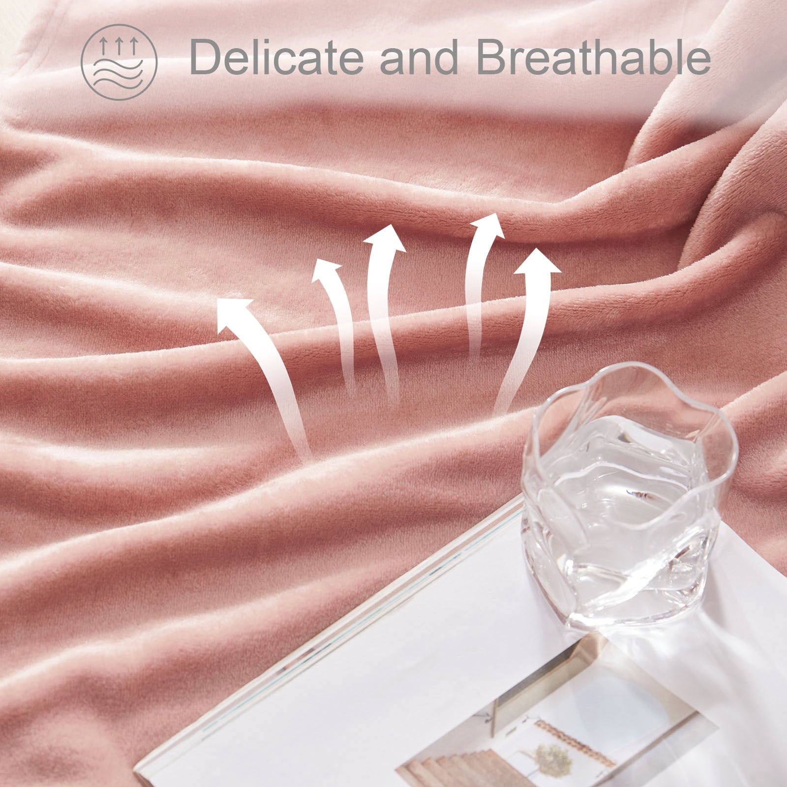 Fleece Throw Blanket for Couch, Sofa, Super Soft and Warm Blankets, Pink Throw All Season Use, Cozy, Plush, Lightweig...