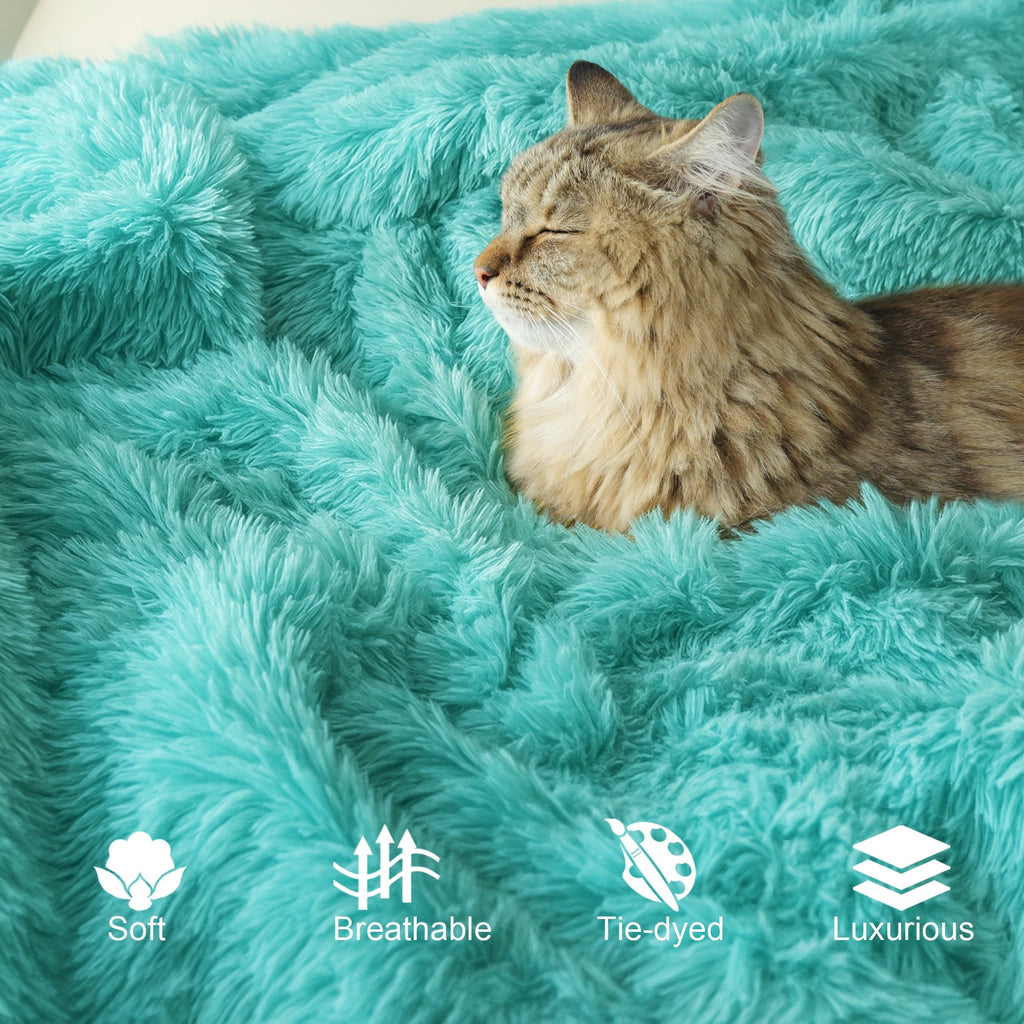 Fuzzy Faux Fur Throw Blanket, Reversible Shaggy Sherpa Fleece Blankets,Fluffy Plush Warm Throws for Couch, Bed, 50x60...