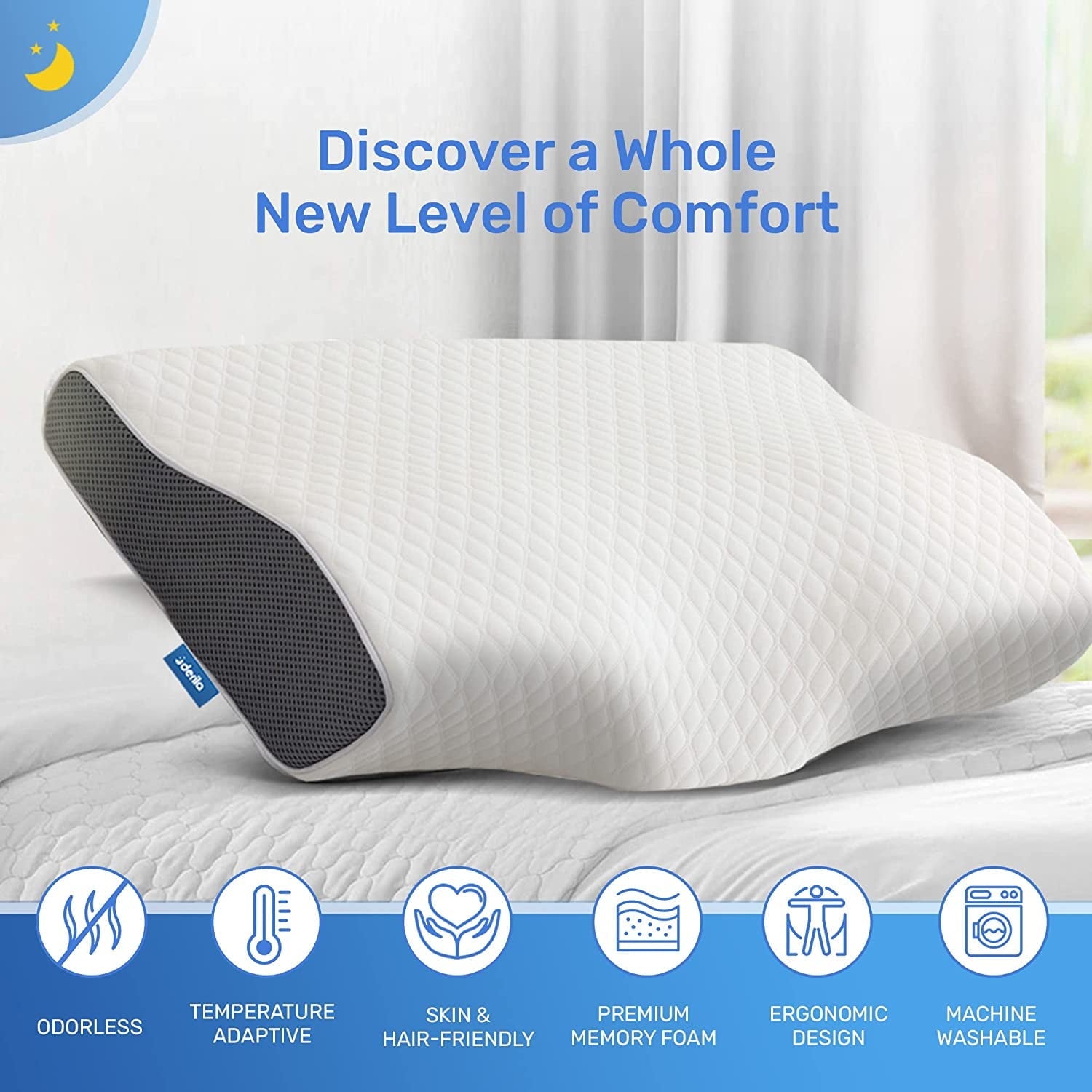 | Cervical Memory Foam Bed Pillow Standard | Neck, Shoulder Pain Relief | Improves Sleeping