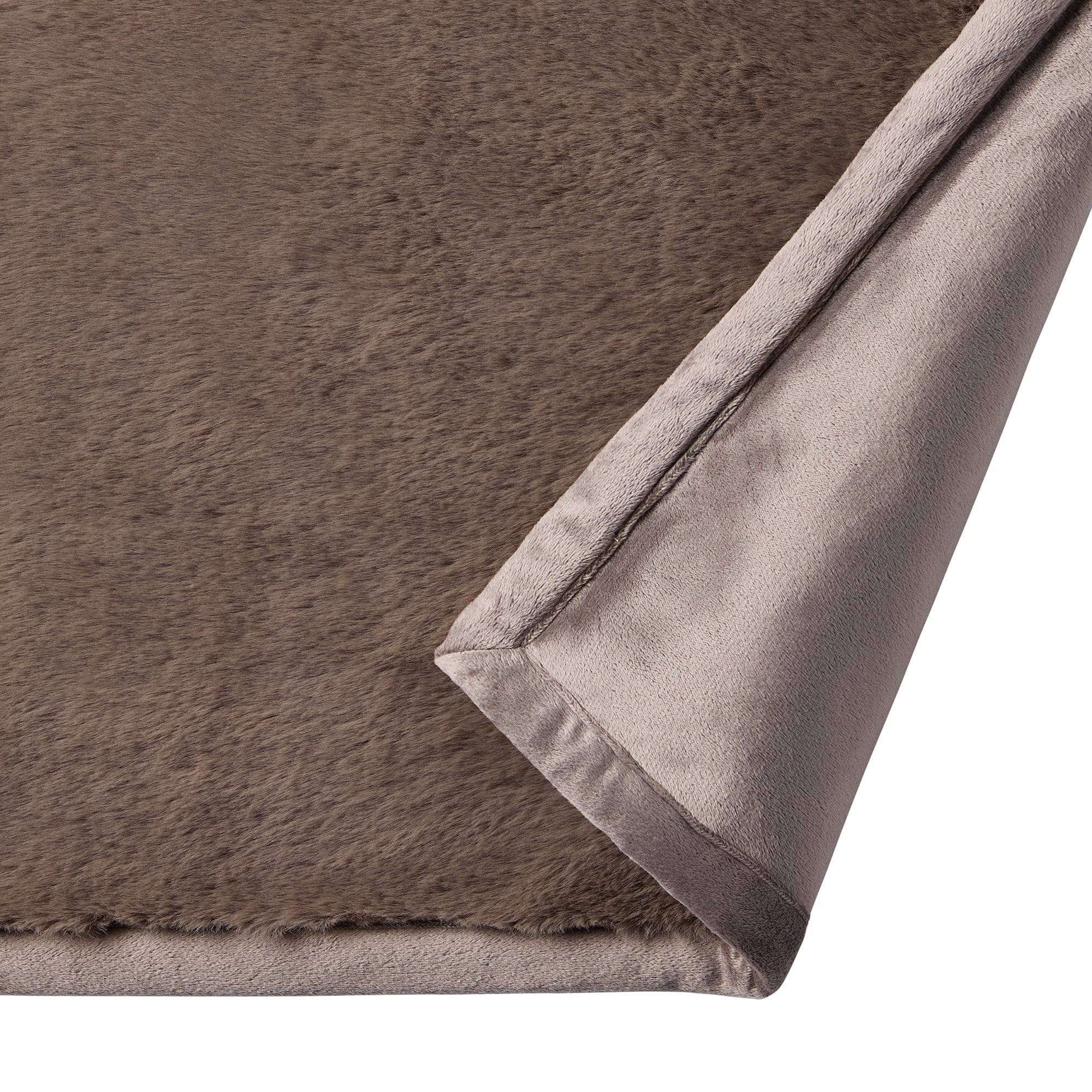Grey Faux Fur Ultra Soft Luxury Oversized Throw Blanket 50" x 72", Grey Bisque