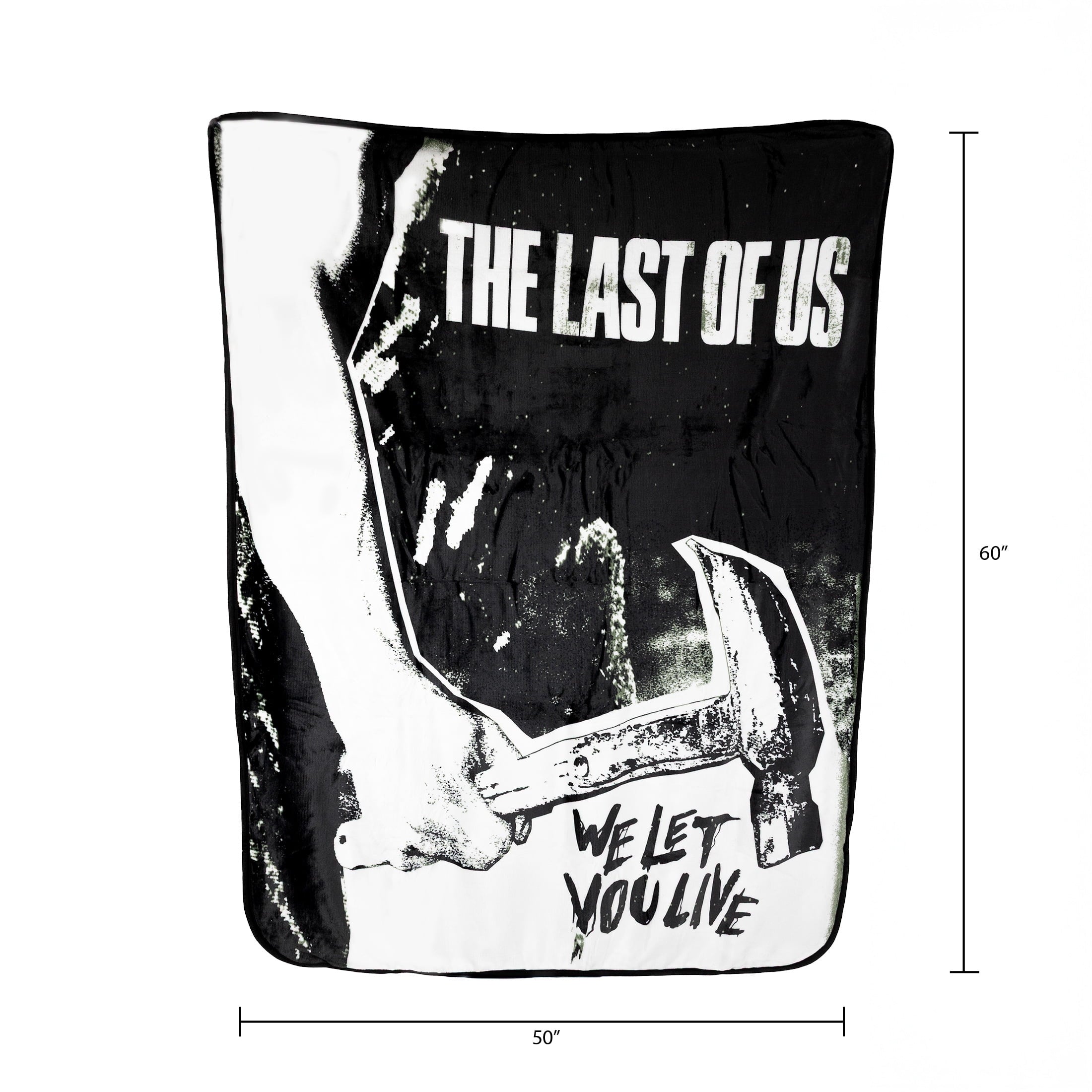 Black and White Polyester Throw Blanket, 50" X 60"