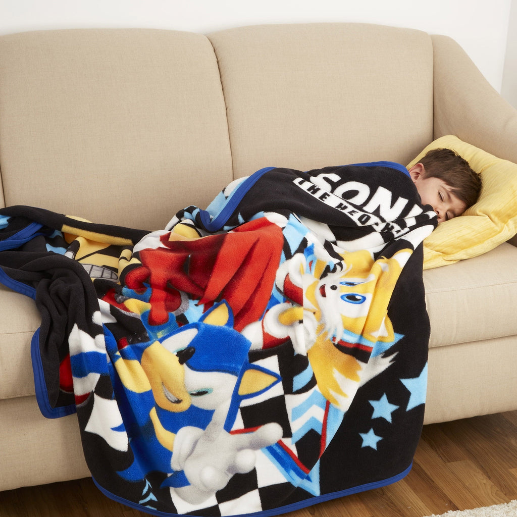 Kids Black Print Fleece Throw Blanket, 46 x 60