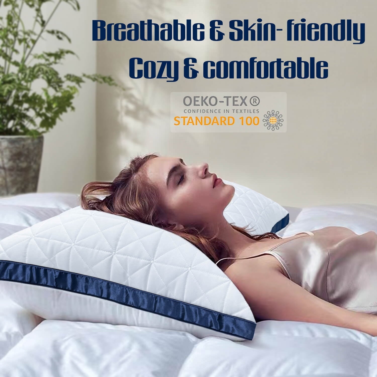 King Size Pillows Set of 2 - Cooling Hotel Luxury Bed Pillows for Sleeping 2 Pack, Supportive Breathable Down Alterna...
