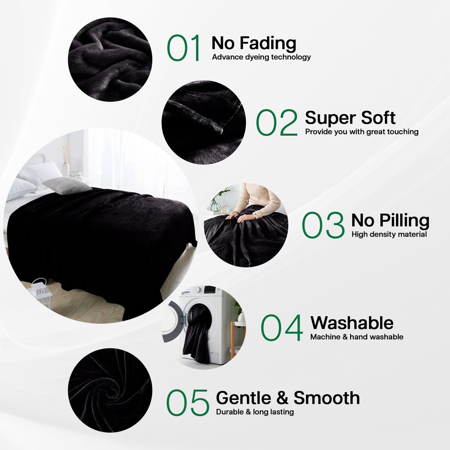 Microplush Fleece Blanket Cozy for Bed and Throw Cozy for Bed and Throw 310 GSM Soft Microfiber Lightweight Warm Fluf...