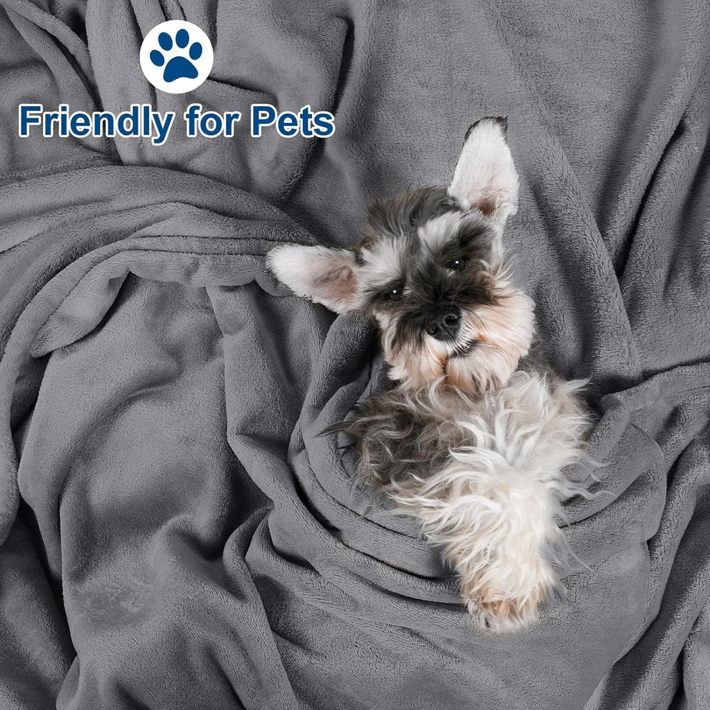 Fleece Throw Blanket, Fuzzy Soft Lightweight Blankets for Bed, Sofa, Suitable for All Season, Grey, 50x60 inches