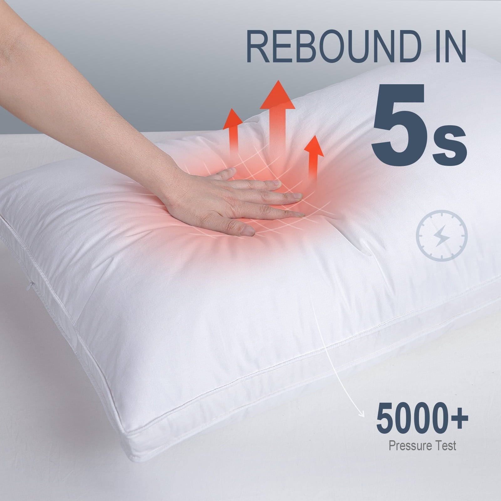 Goose Feather & Down Pillow King Size 20"x36" – Hotel Quality Bed Pillow for Sleeping, 100% Organic Cotton Cover, Hyp...