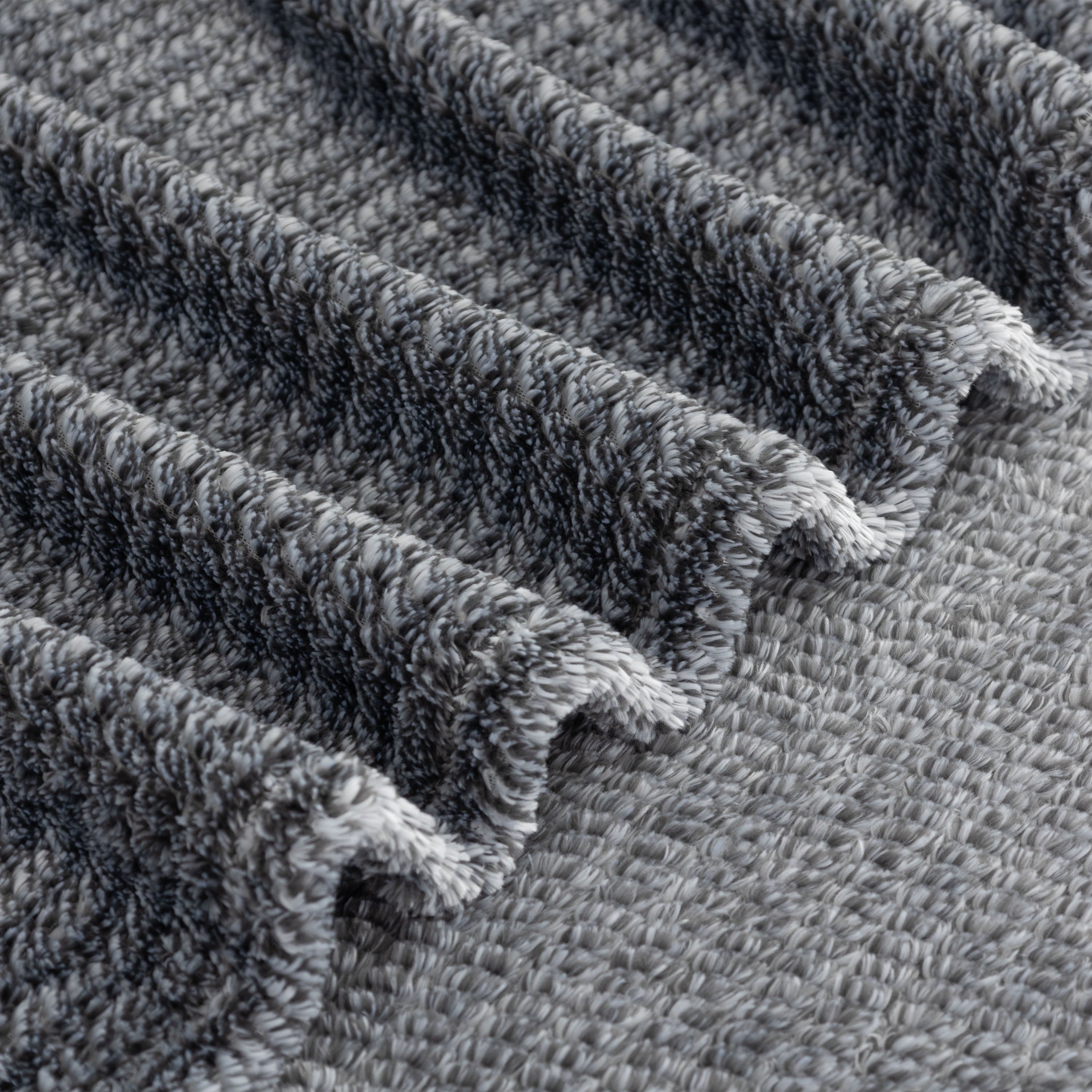Plush Textured Heathered Soft Oversized Throw Blanket, Gray