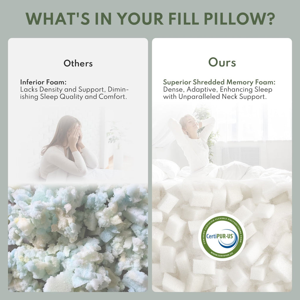 Cooling Memory Foam Queen Pillows for bed 2 Pack,Adjustable Support & Heat Dissipation Tech for Side,Back,Stomach & H...