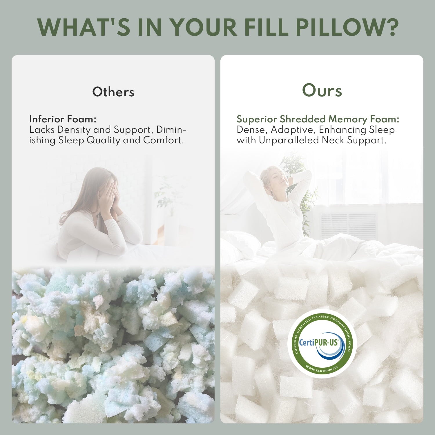 Cooling Memory Foam Queen Pillows for bed 2 Pack,Adjustable Support & Heat Dissipation Tech for Side,Back,Stomach & H...