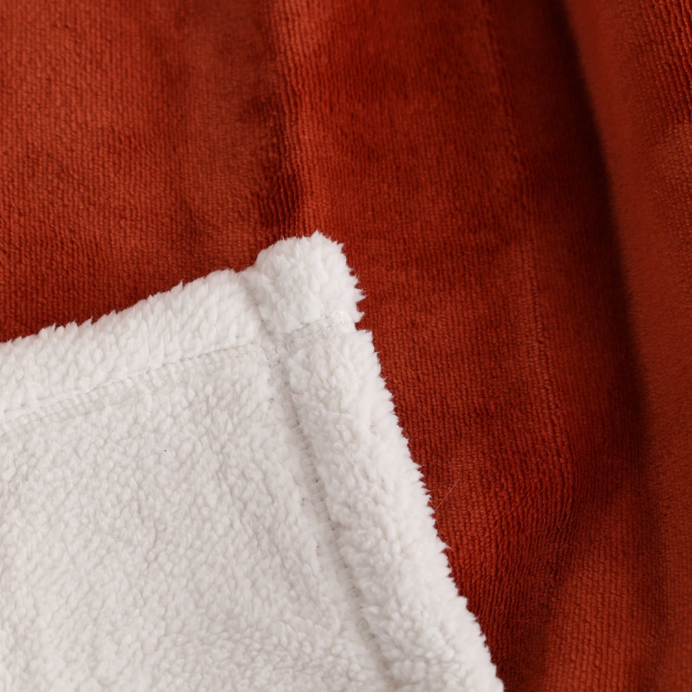 Reversible Printed Velvet Plush and Hampshire Faux Shearling Soft Throw Blanket, Standard Size, Auburn Sun
