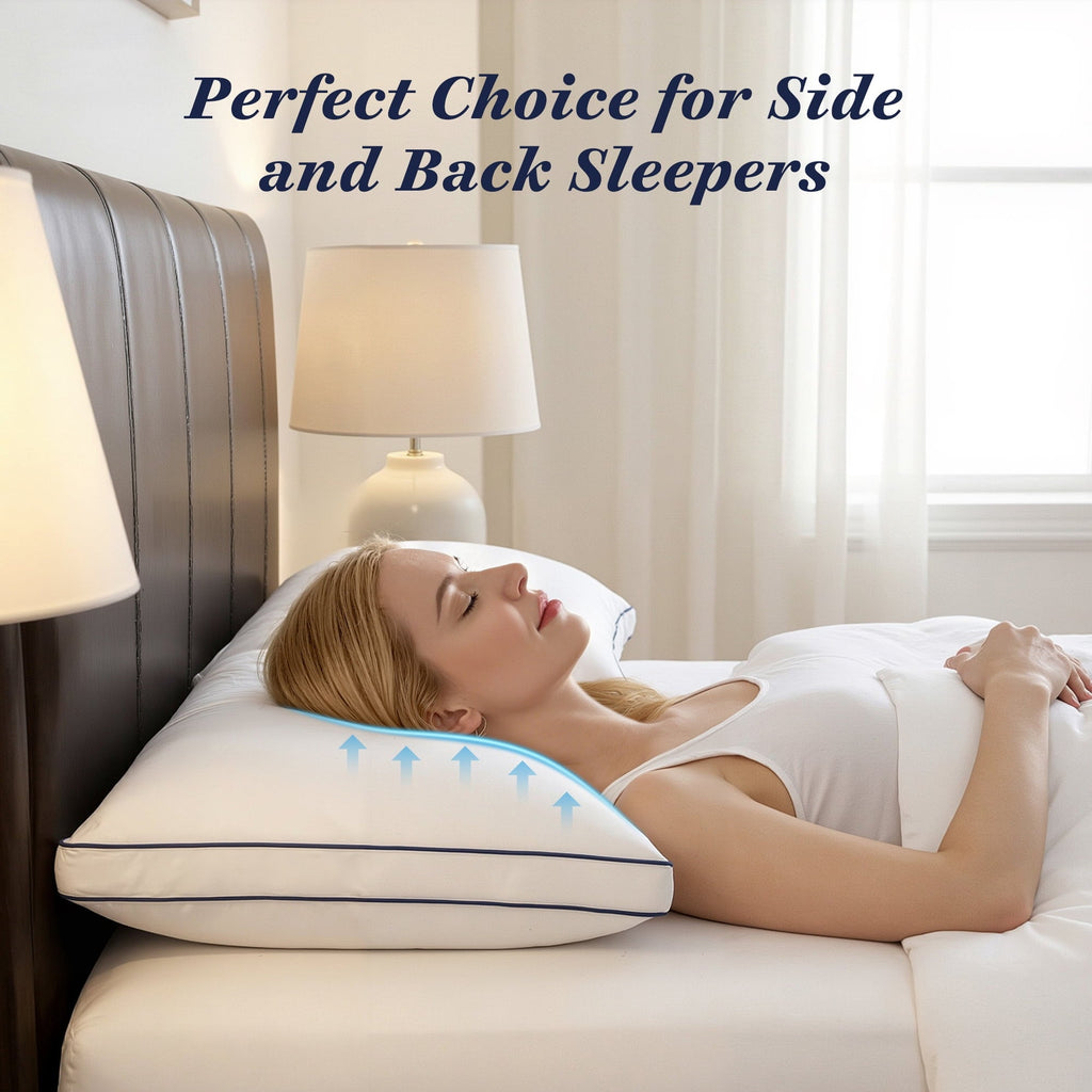 for Queen Size 2 Pack, Duck Feather and Shredded Memory Foam Soft Luxury Hotel Collection