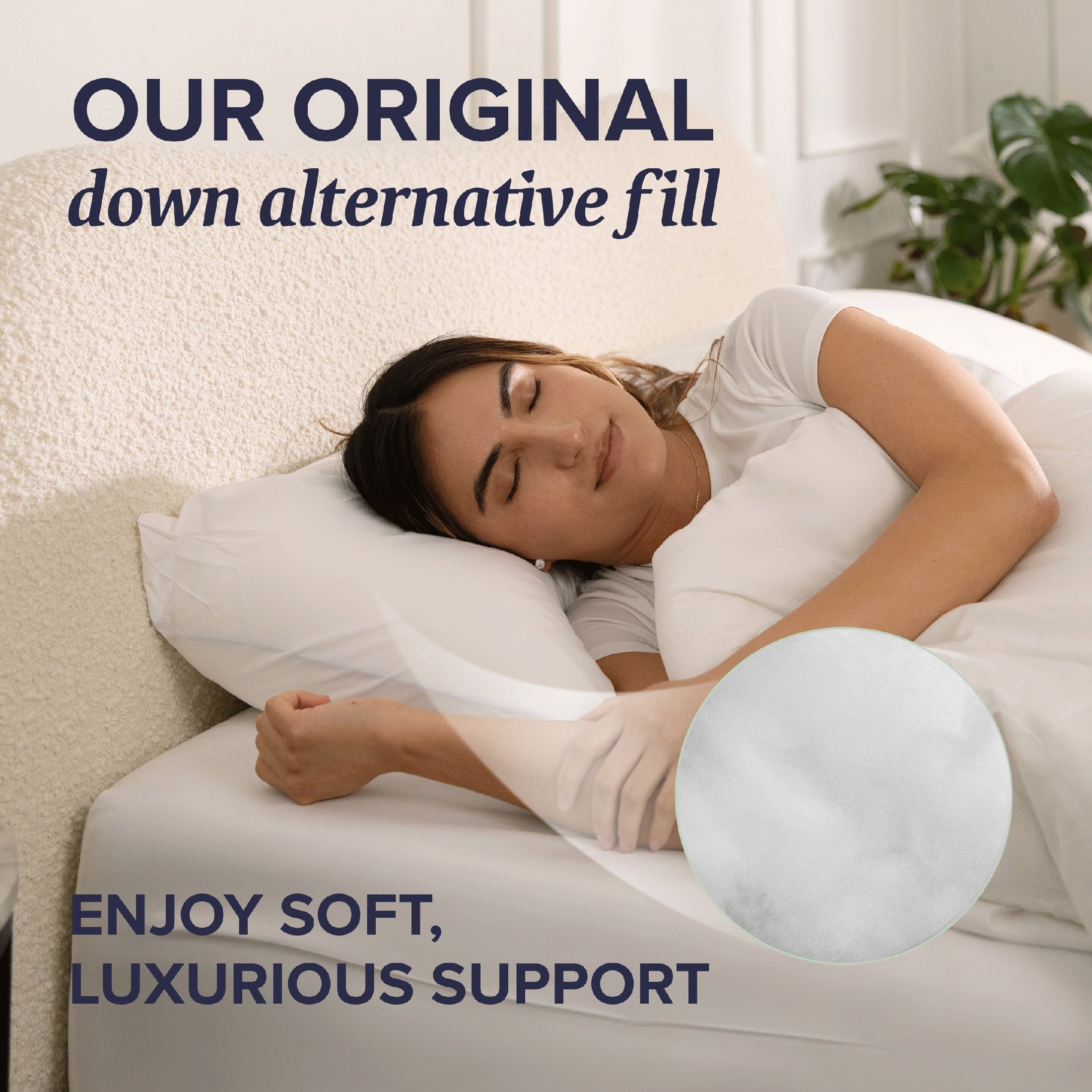 Customizable Down Alternative Queen Pillow 1 Pack, Adult