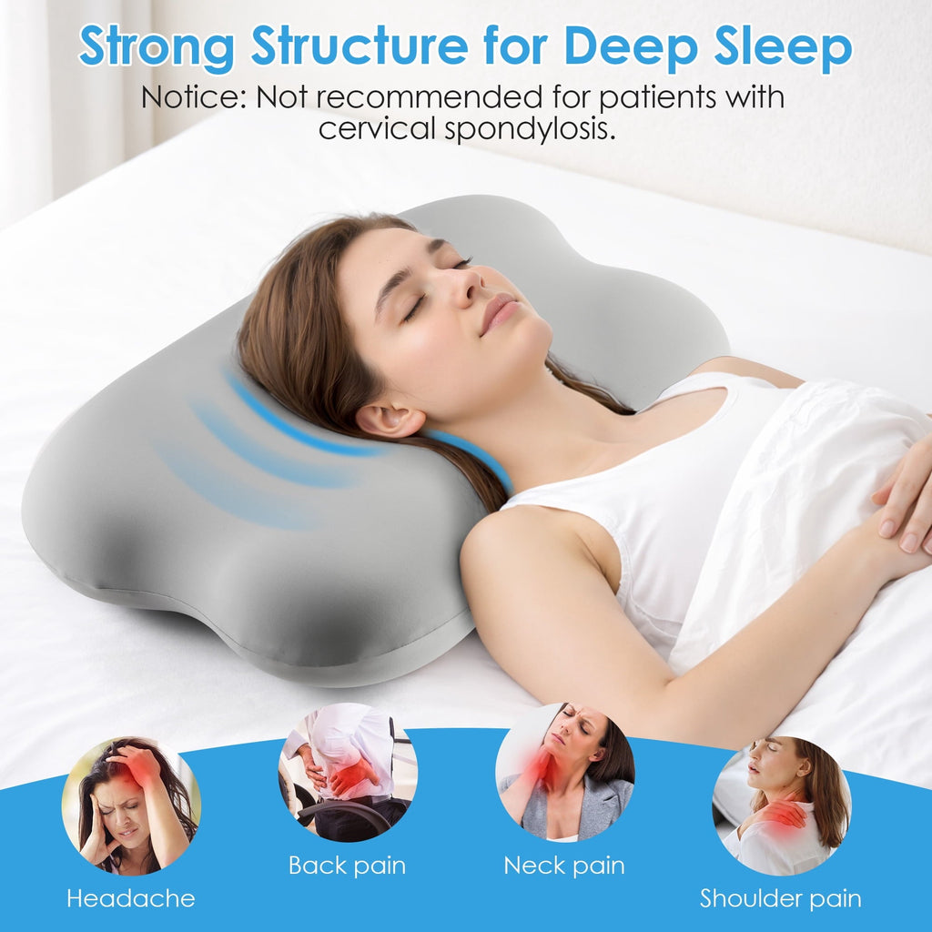 Cervical Pillow Orthopedic Cervical Pillow for Neck Pain Relief, Memory Foam Bed Pillow with Pillowcase, Contour Bed ...