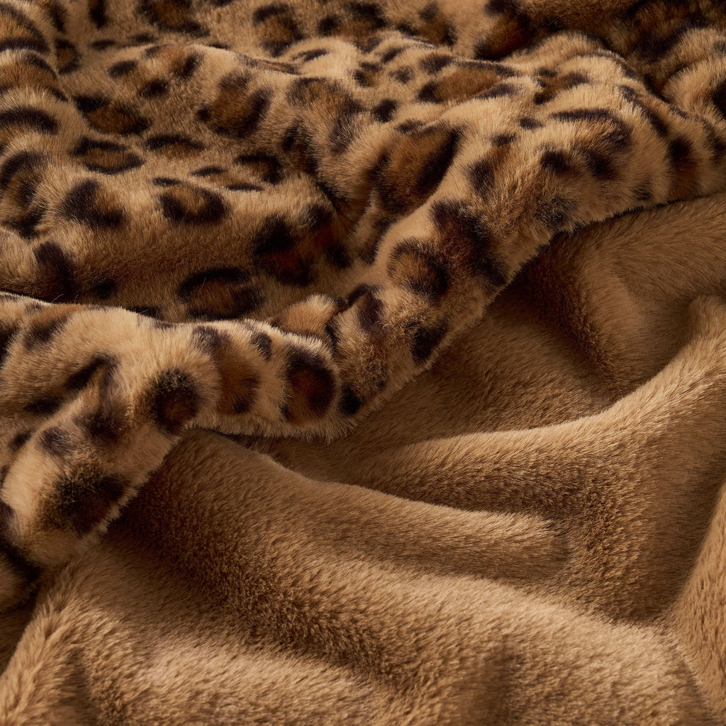 Leopard Print Throw Blanket Soft Cozy Fluffy Plush Cheetah Print Blanket for Home Decor,50"x60",Brown