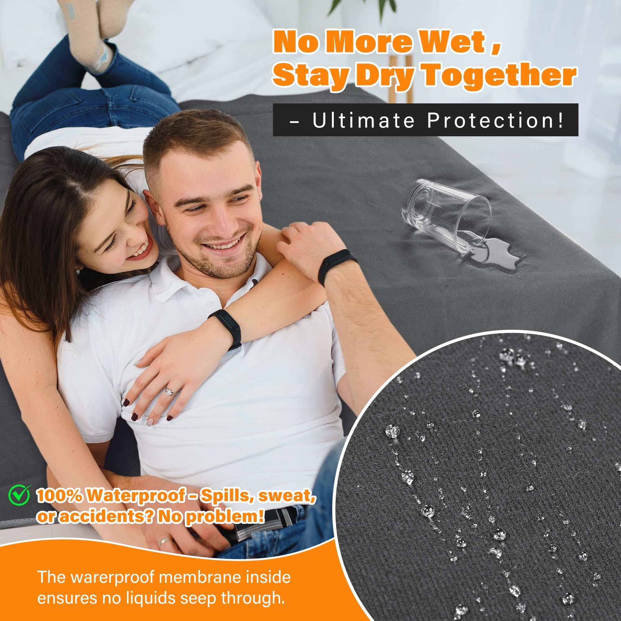 Waterproof Blanket for Couch, Reversible Washable Sofa Bed Coverlet Protector | Leak Proof, Comfortable | for People ...