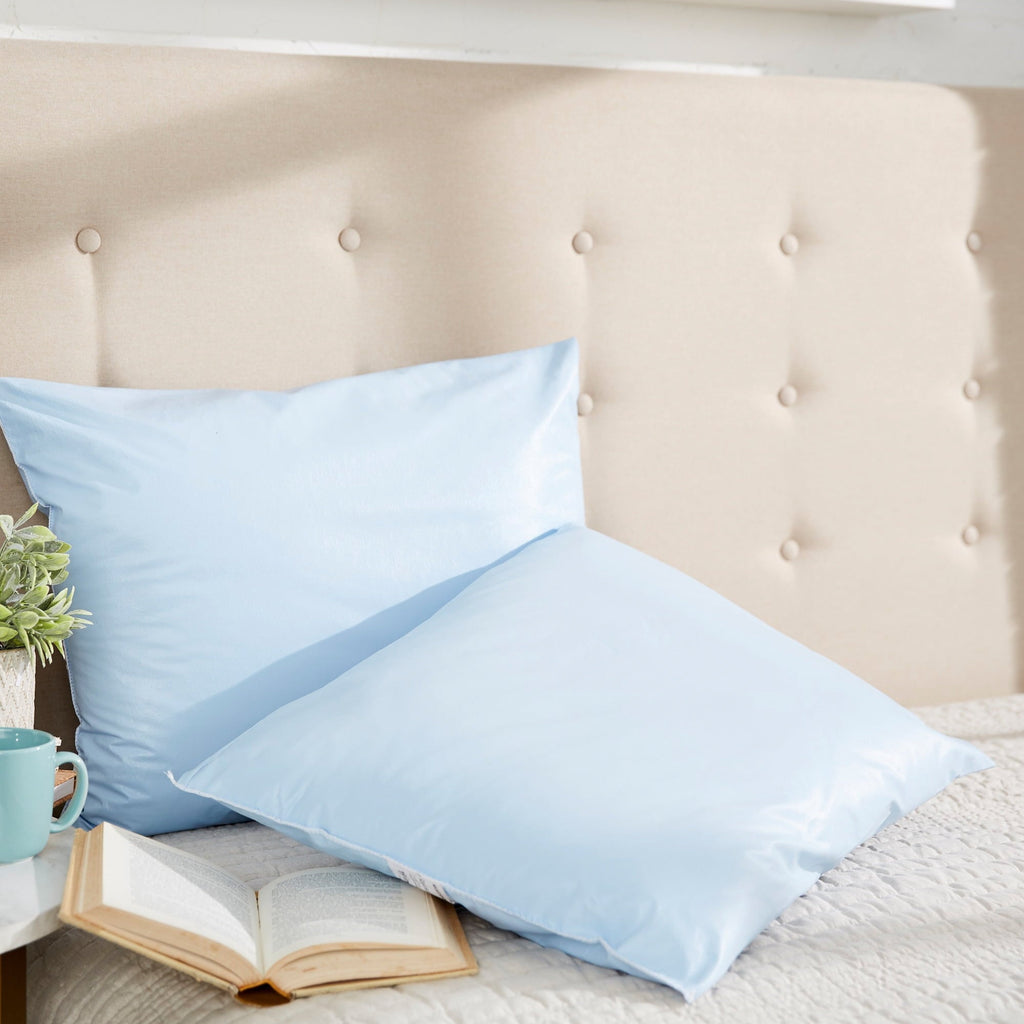 Reusable Water-Resistant Soft Polyester Fill Blue Bed Pillow, 19" x 25", 1 Ct
