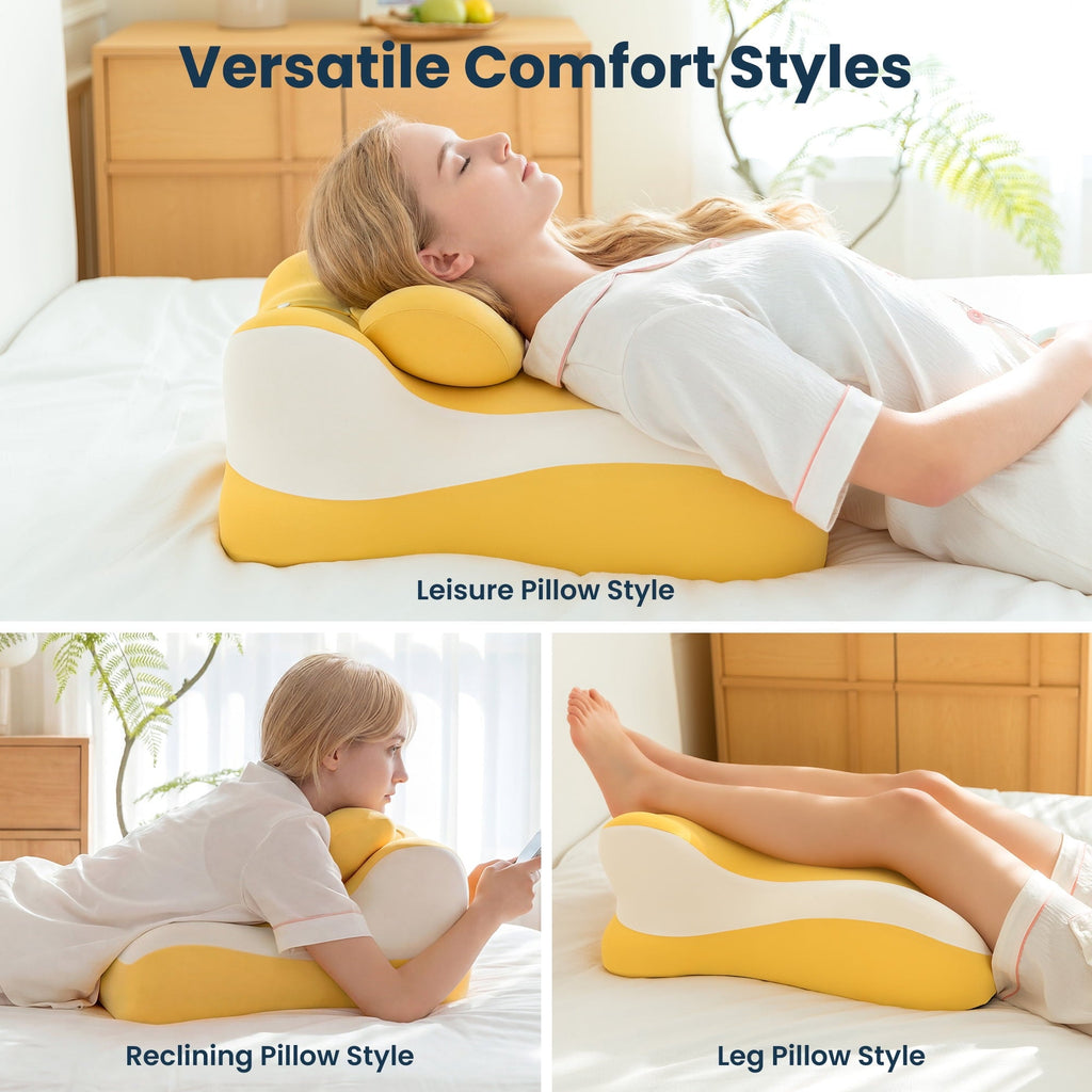 Memory Foam Reading Pillow, Multi-Position Support Bed Pillow for Petite Adults, Reading Tools, Fun Couple Pillows Pr...