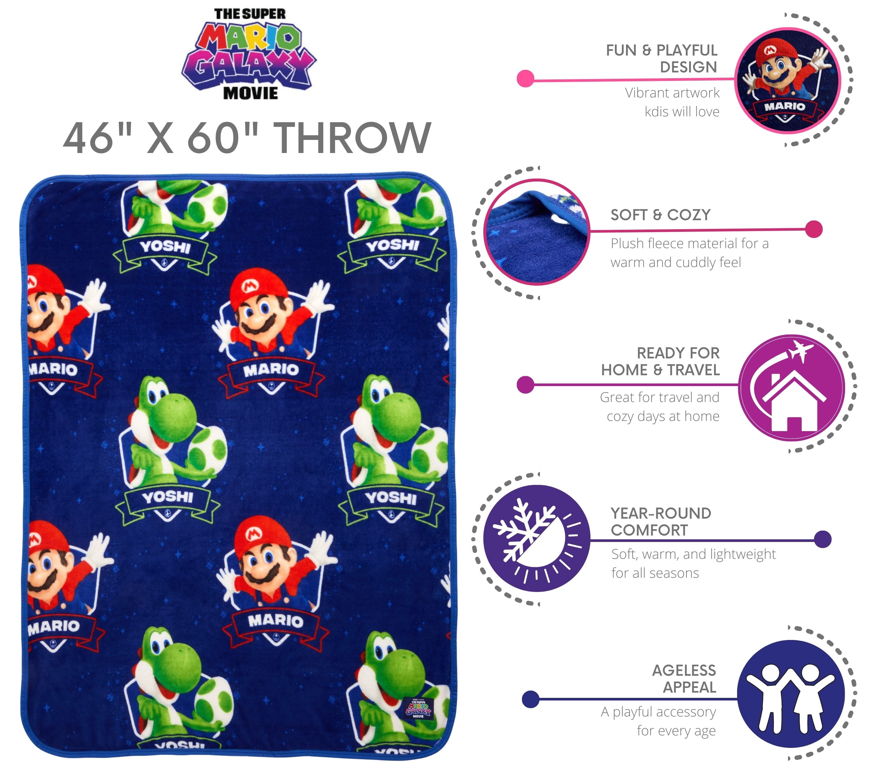Galaxy Movie Kids Blue Print Fleece Throw Blanket, 46 x 60