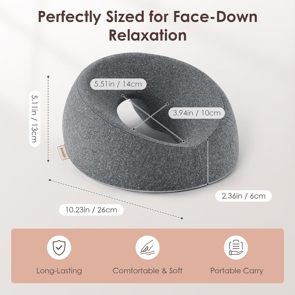 Face Down Pillow Massage Headrest for Bed, Memory Foam Pillow Face Cradle Support for Stomach Sleepers, Eye Post-Surg...
