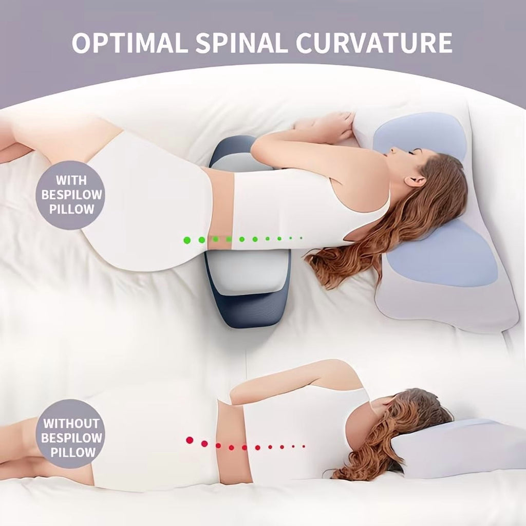 Lumbar Support Pillow for Bed, Memory Foam Ergonomic Lower Back Support Waist Pillow for Side Back and Stomach Sleepe...